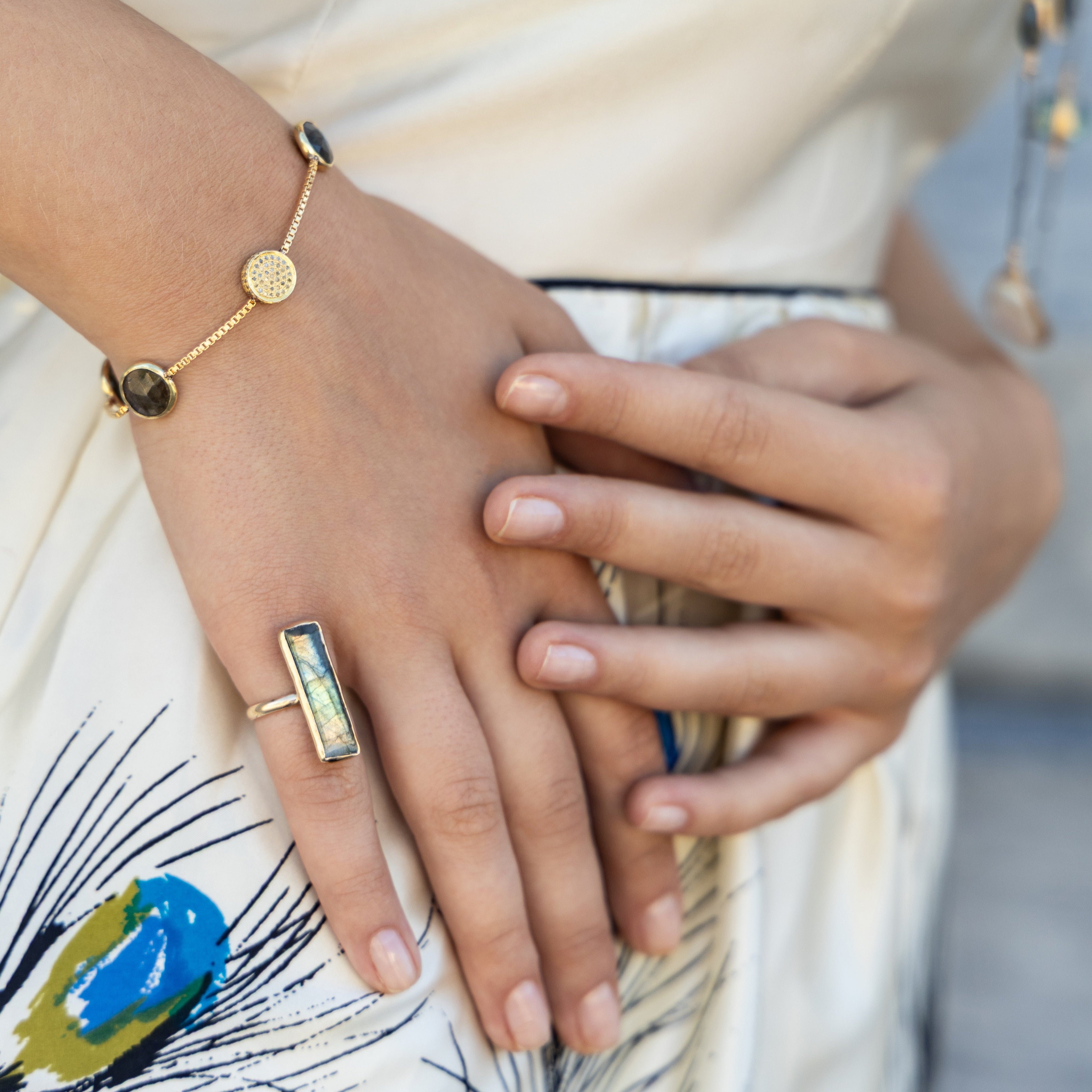 Sarah Labradorite Moon Bracelet