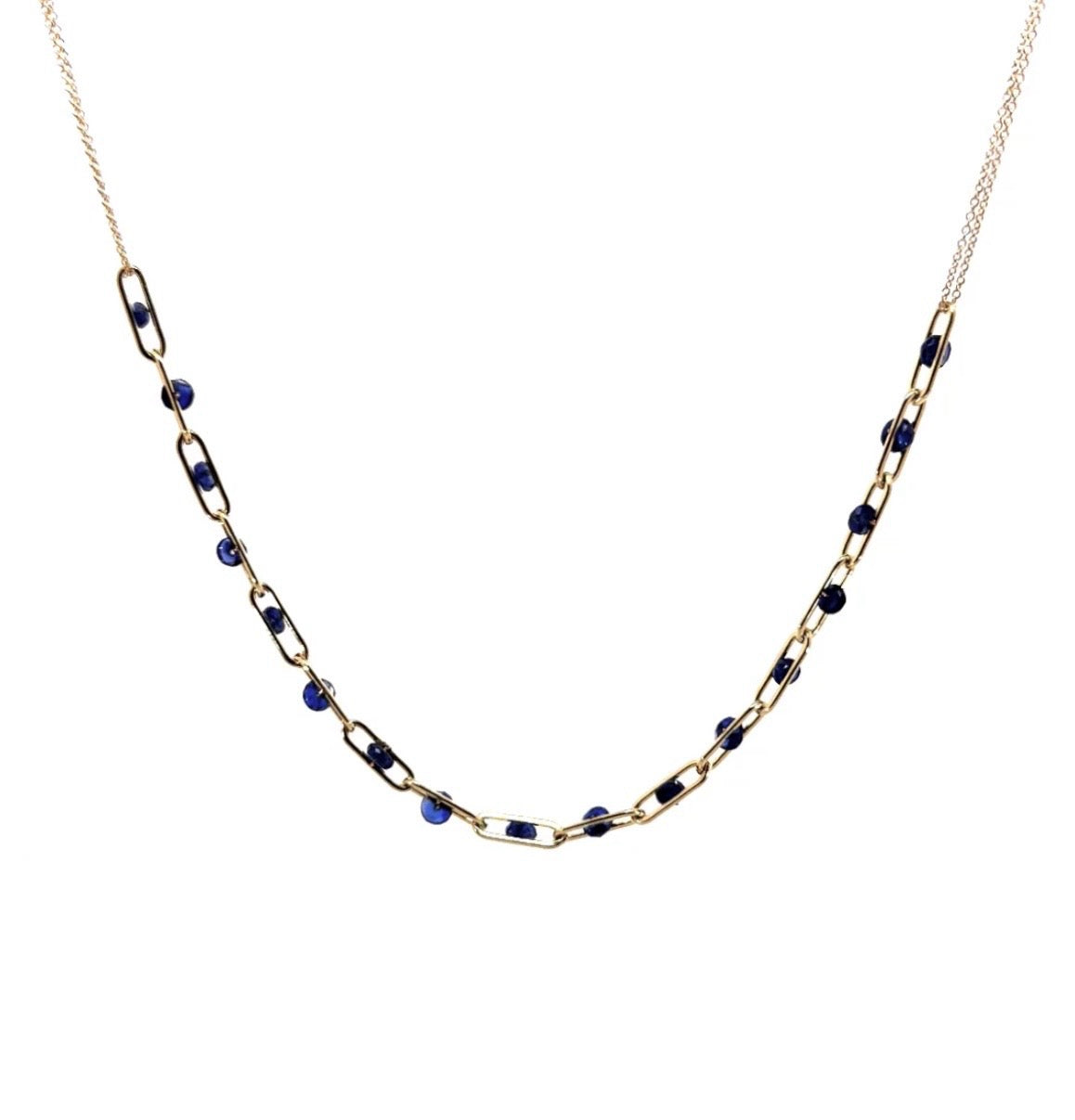 Little Gem Paperclip Link Necklace