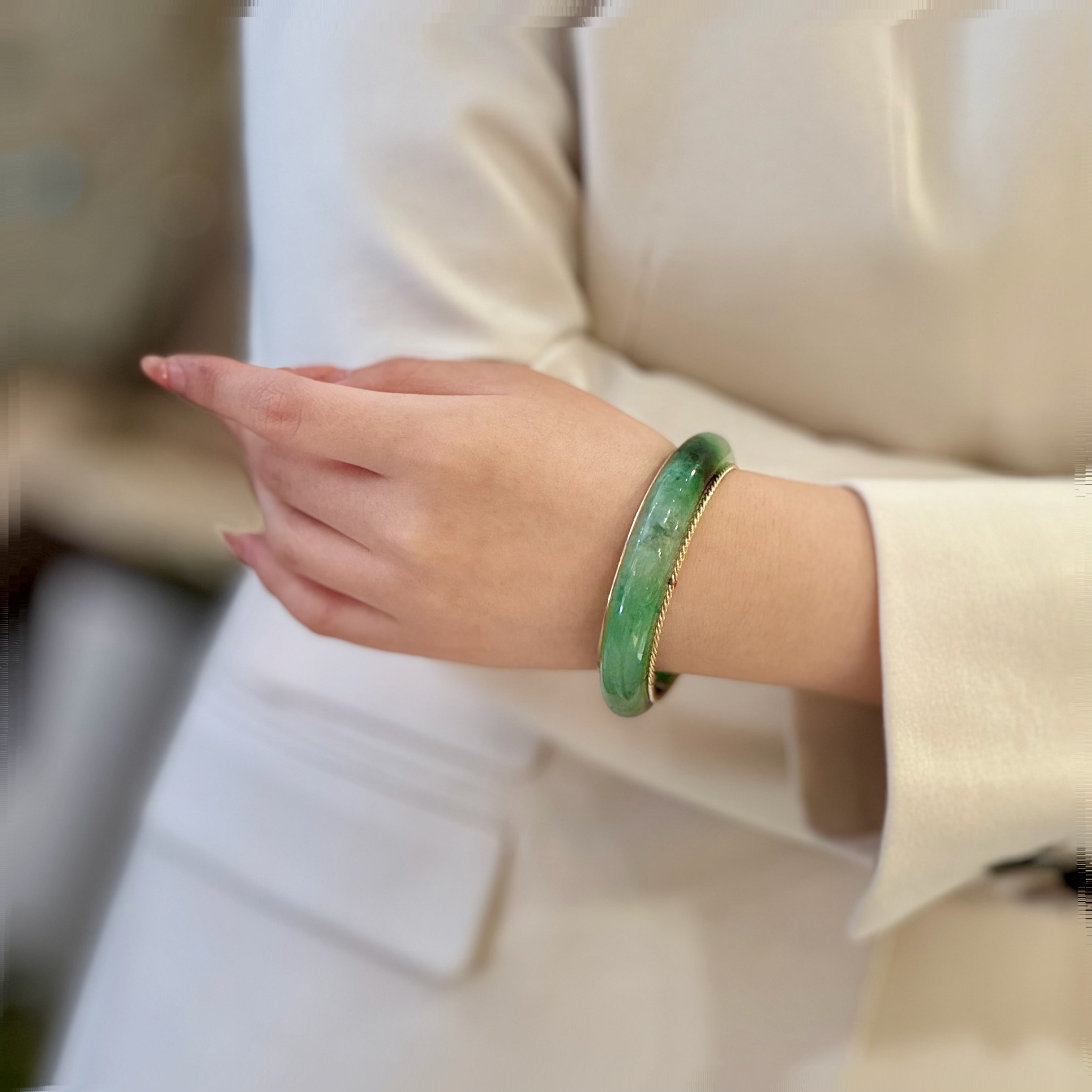 Jade In Greenery Bangle