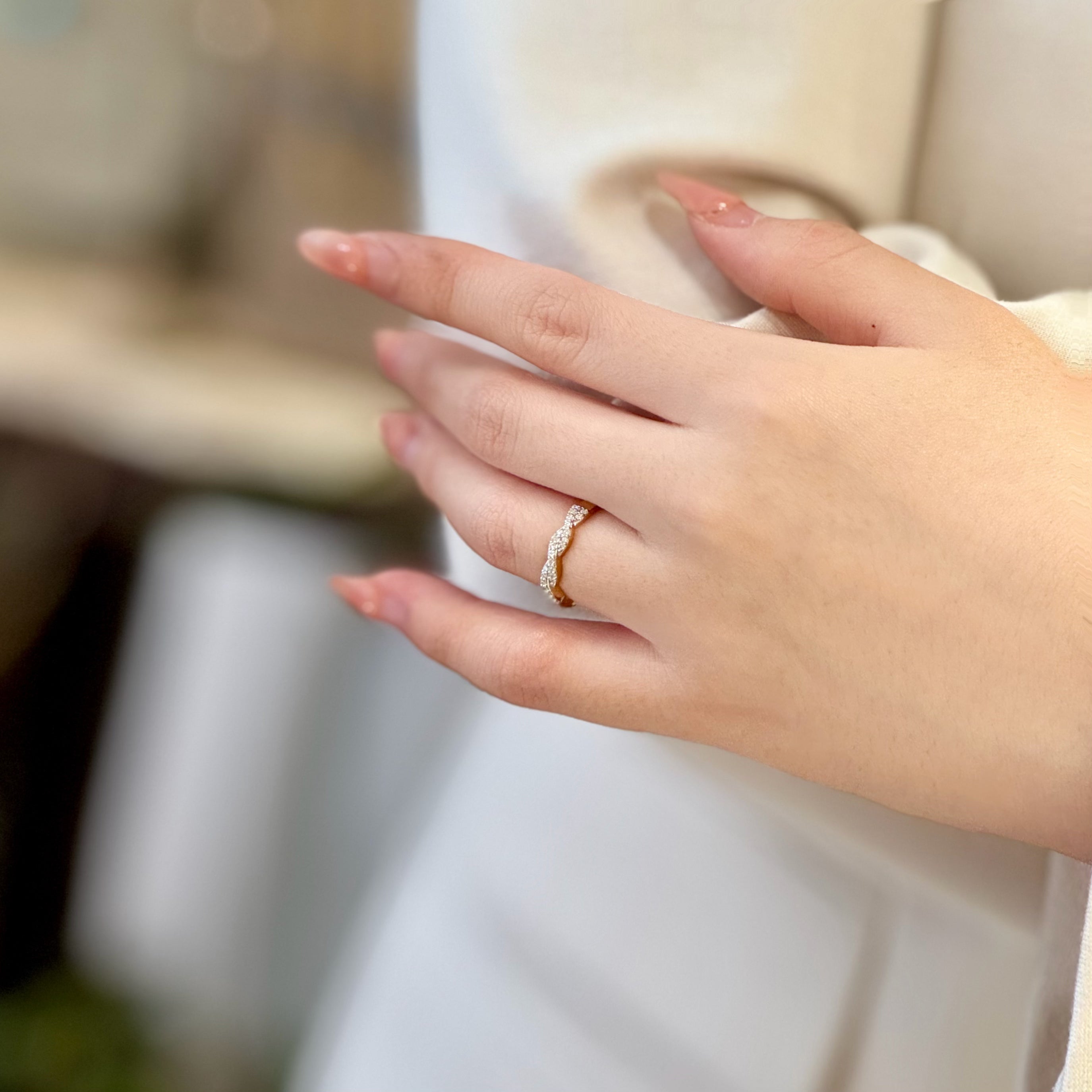 Lab-grown Diamond Braided Vermeil Gold Ring