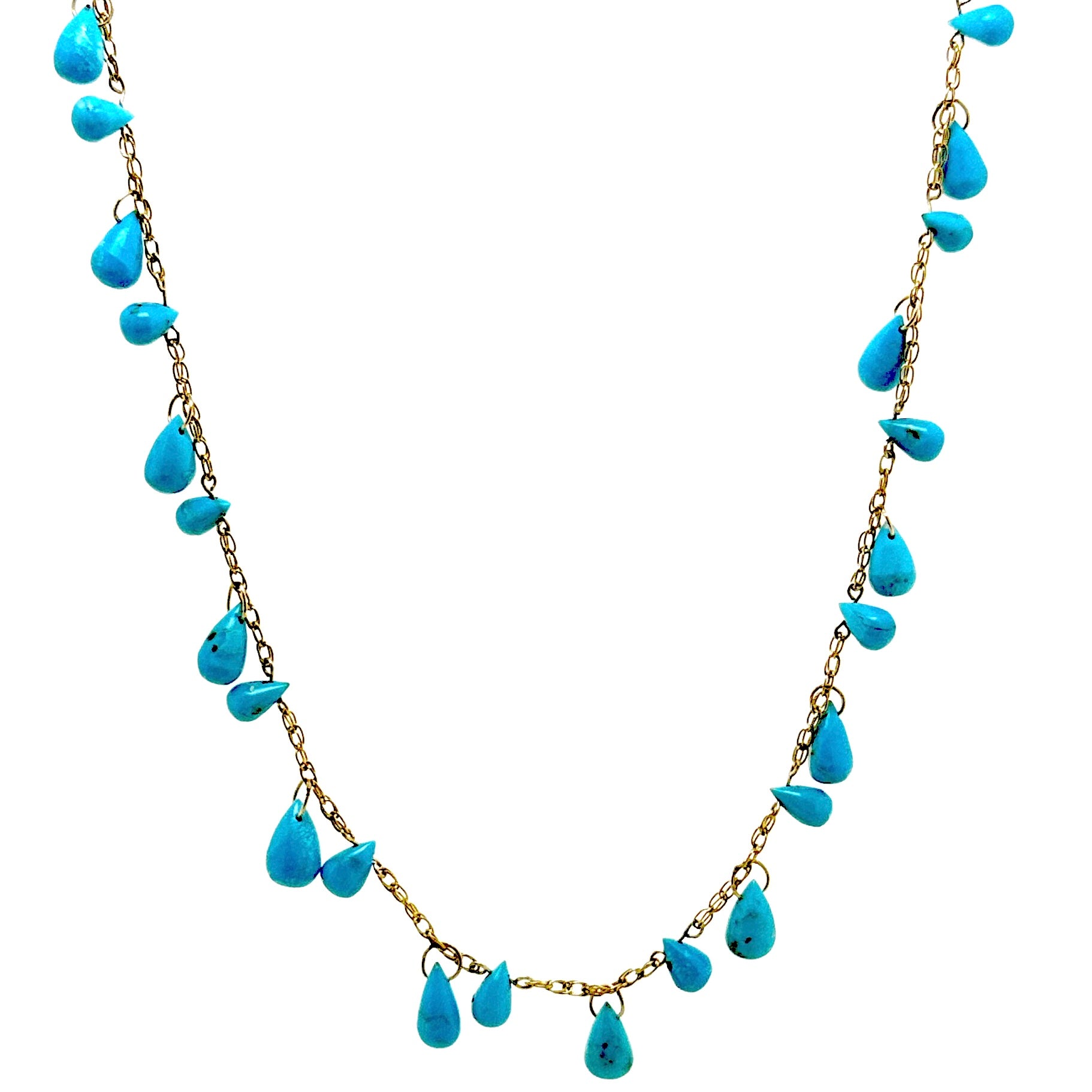 Petite Turquoise Cluster Dangle Necklace