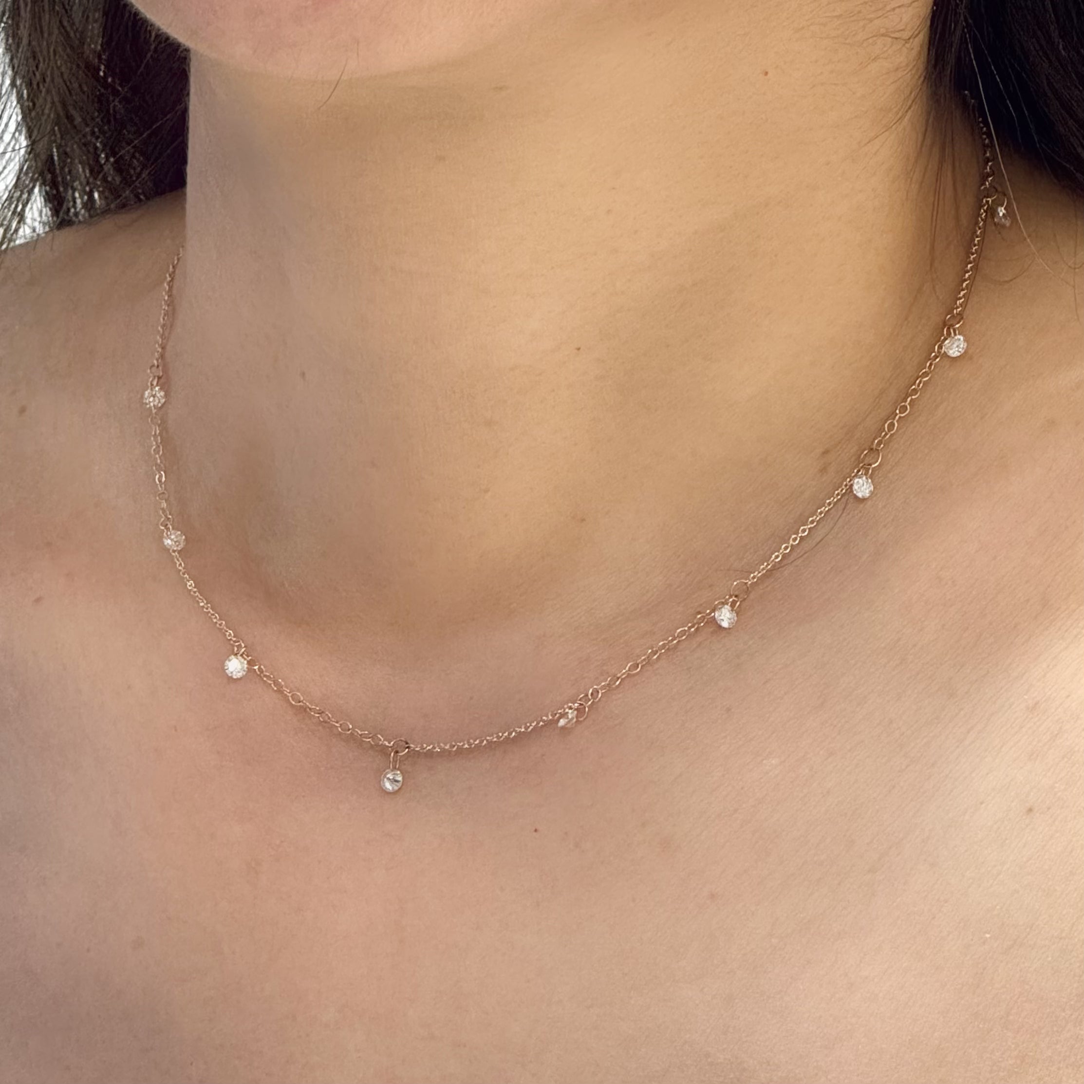 Lab-grown Diamond By The Yard Necklace In 14K