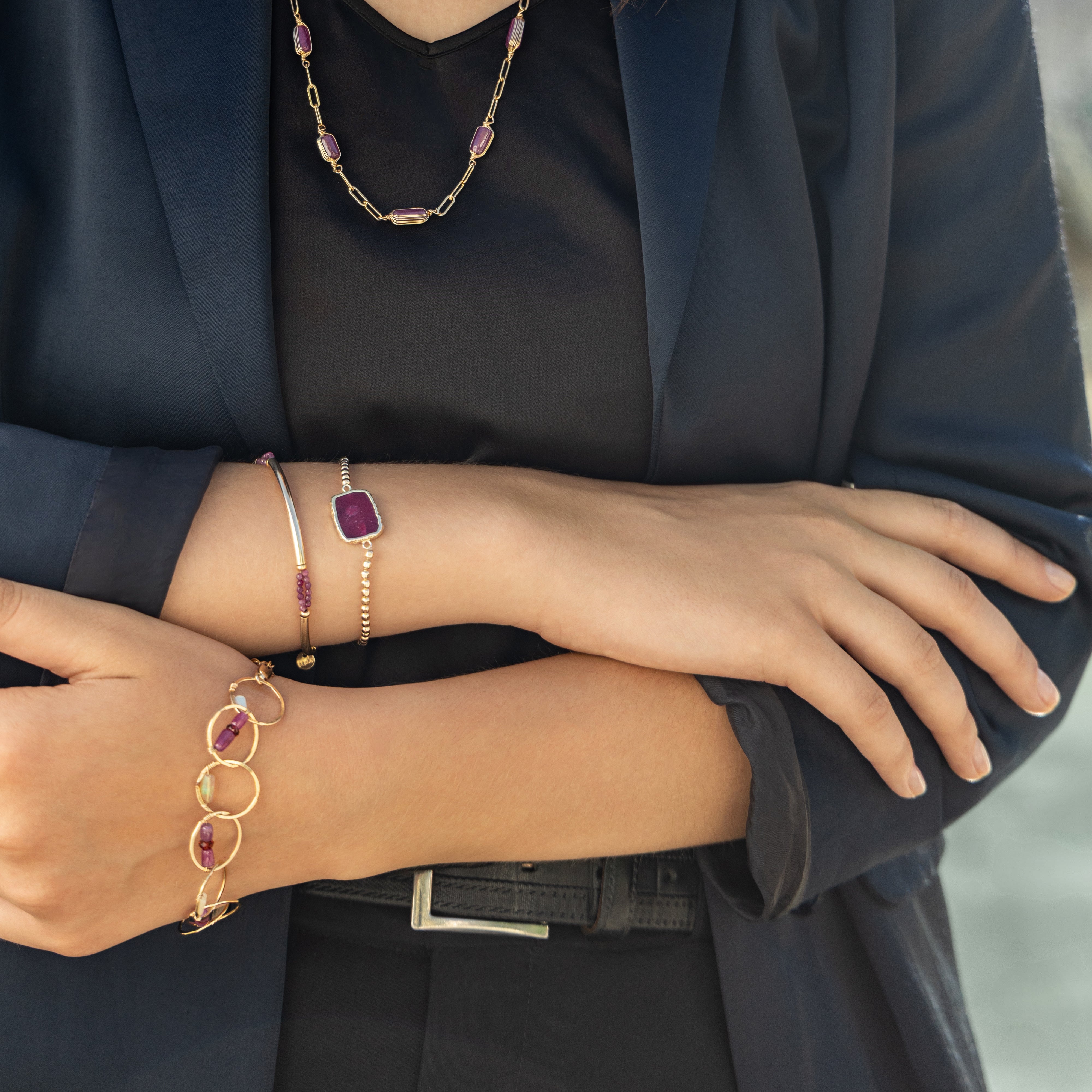 Tubular Ruby Bracelet