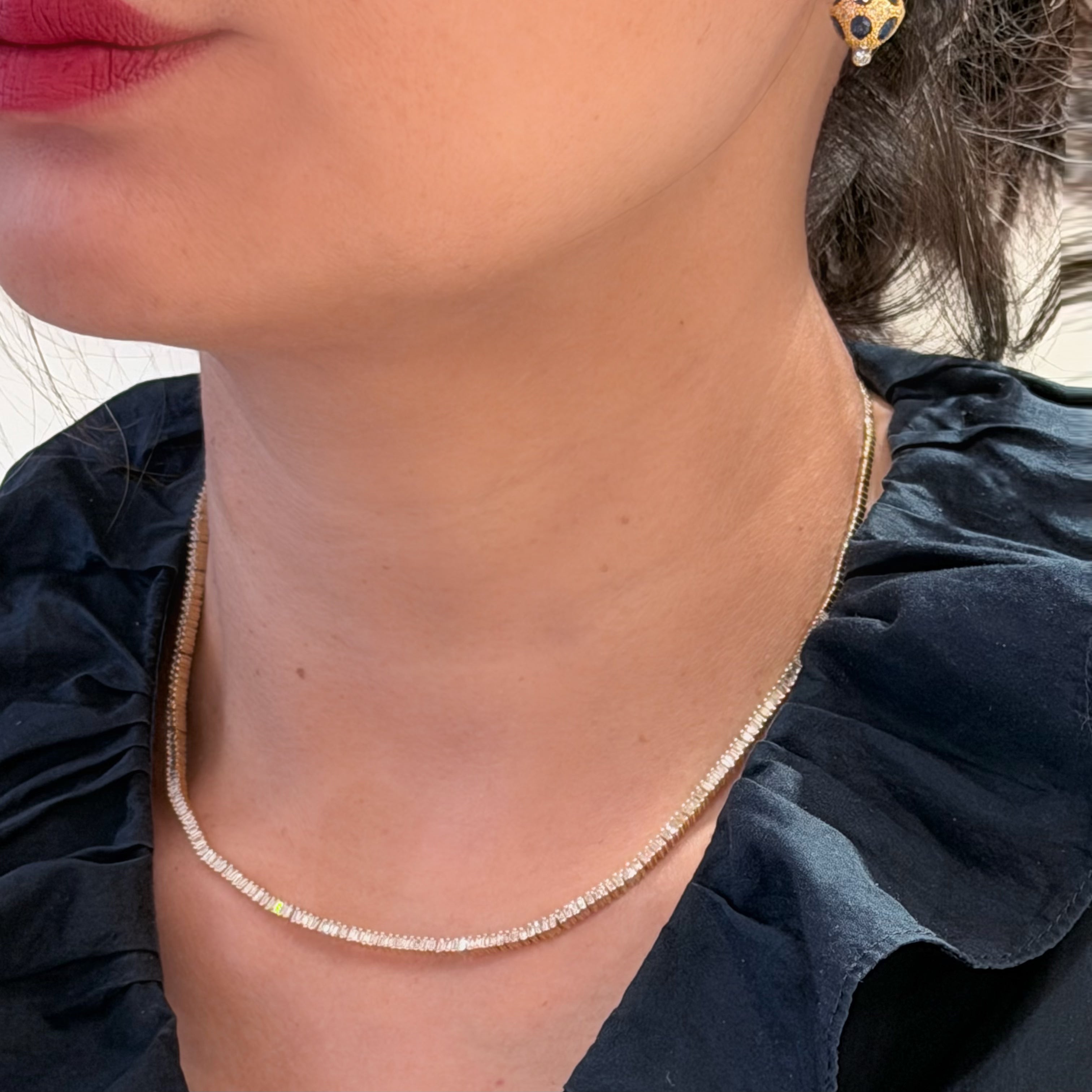 Baguette Tennis Lab-grown  Diamond Necklace