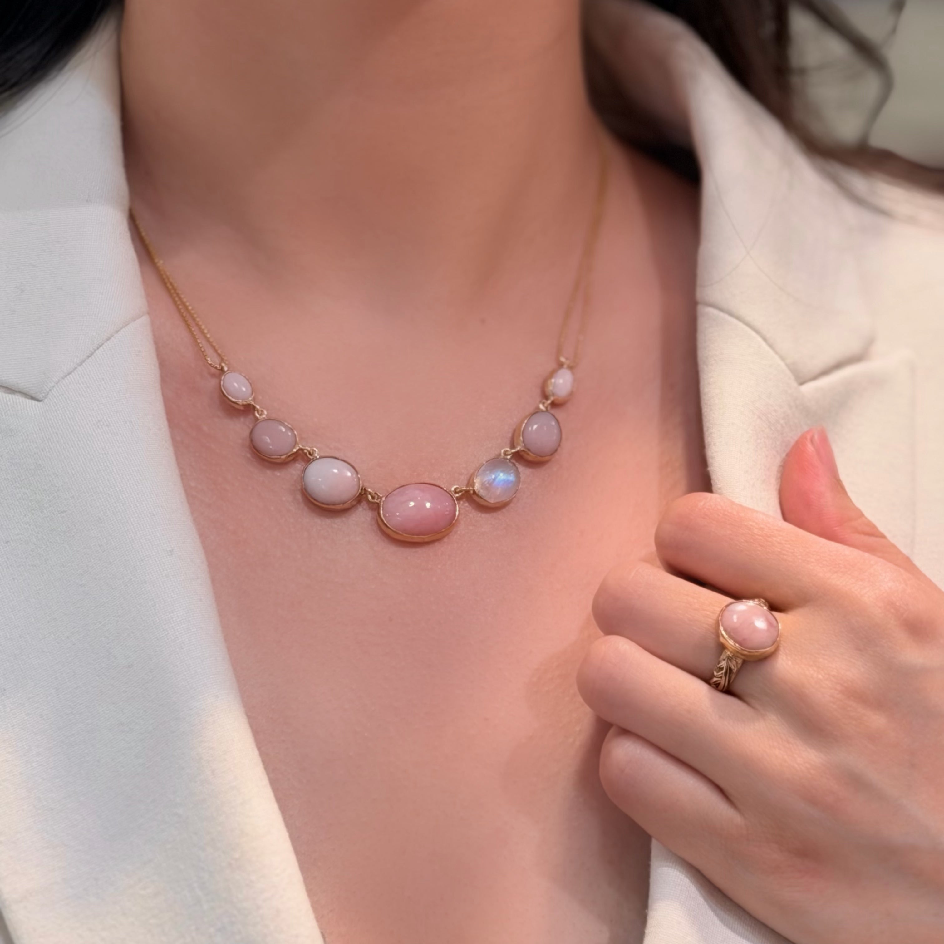 Pink Crush Natural Opal Necklace