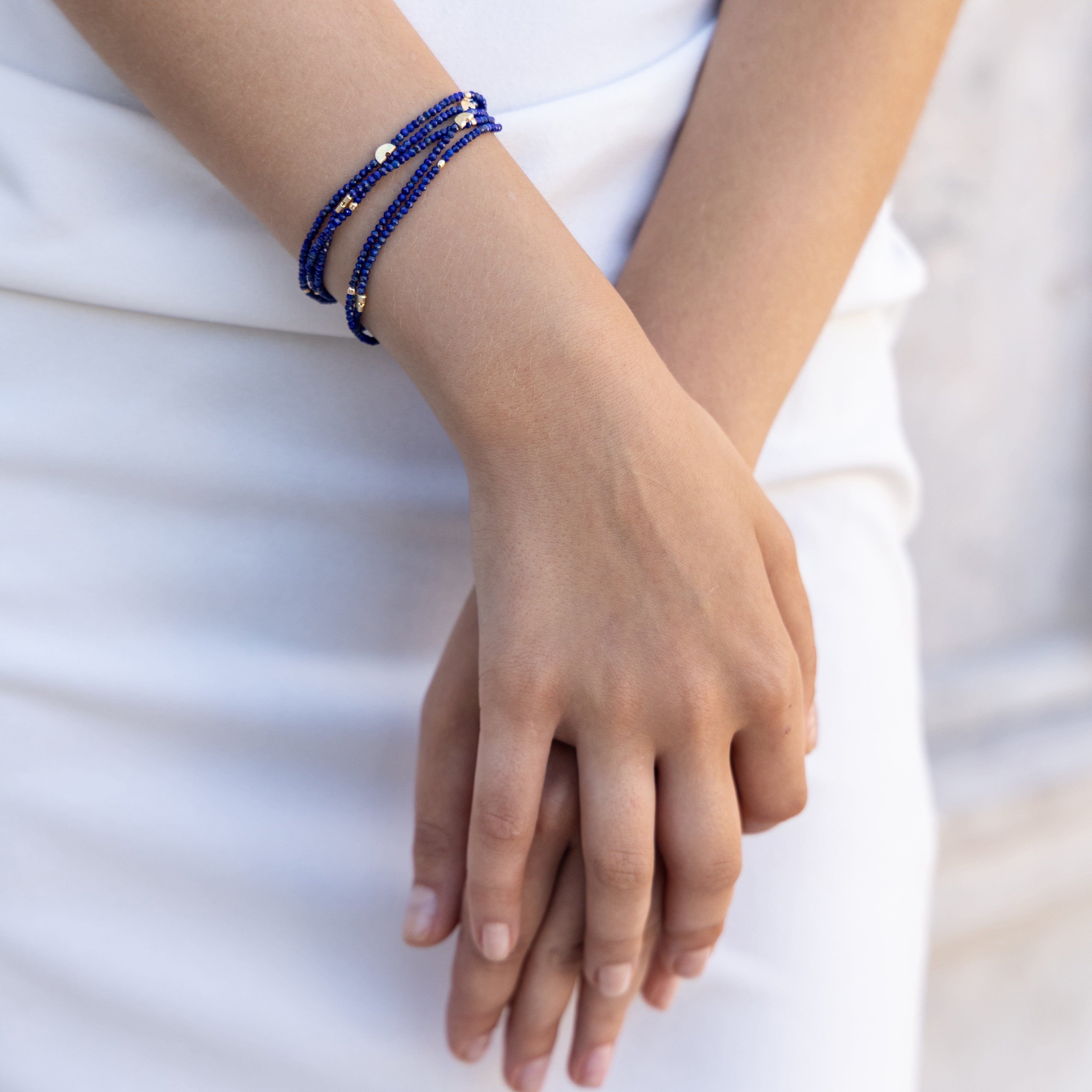 Half Moon Multi strands Bracelet - Lapis