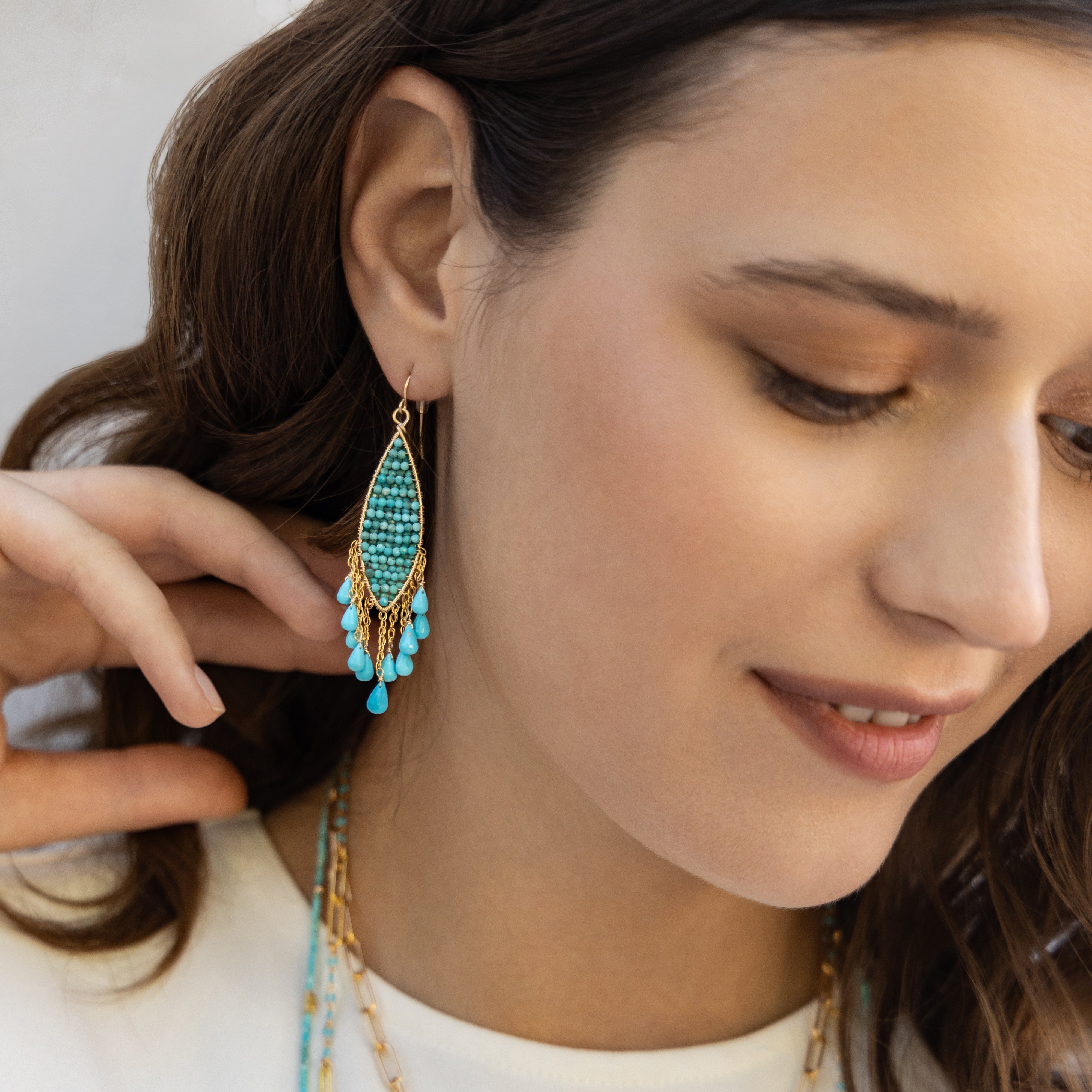 Glamour In Turquoise Earrings