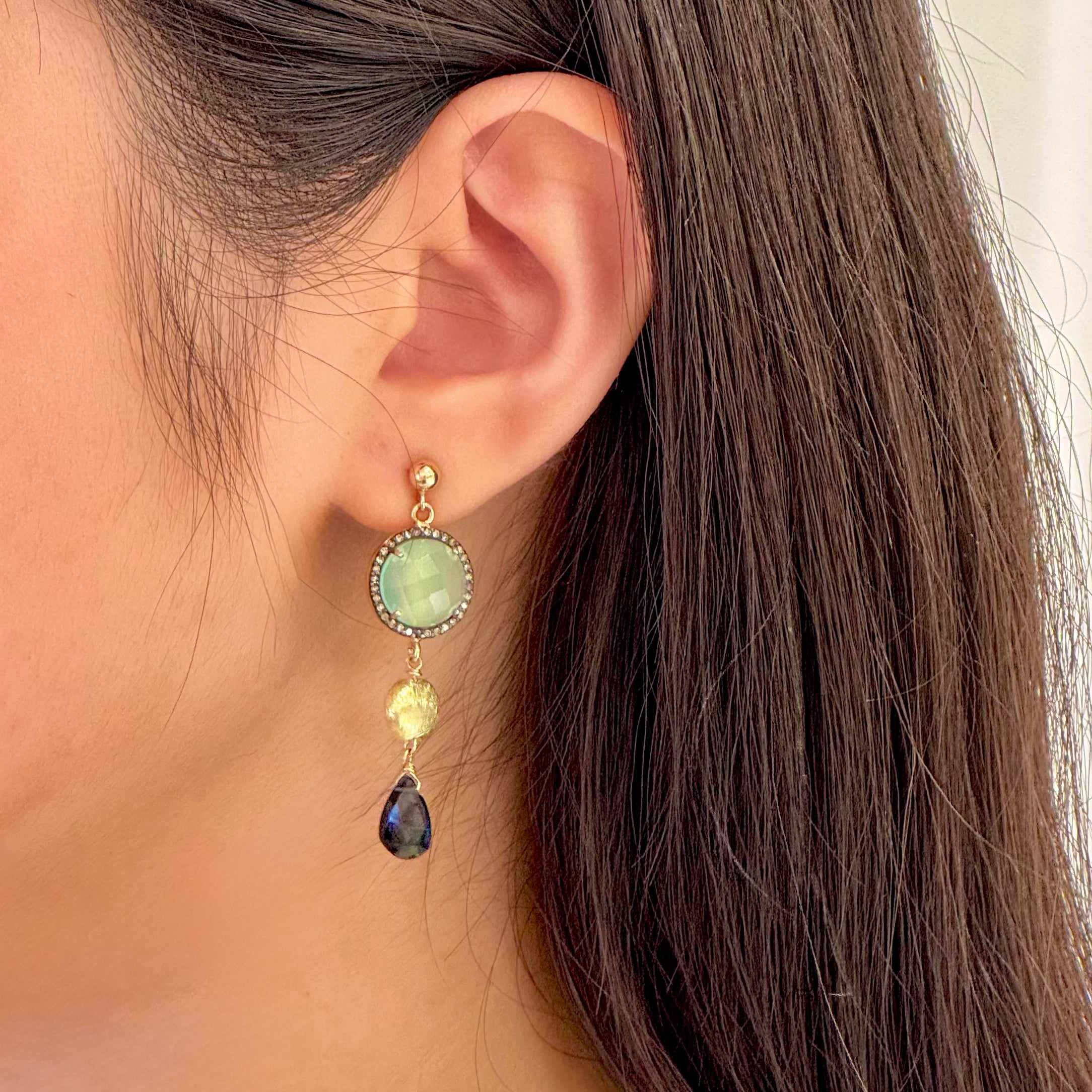 Claudia Earrings - London Blue