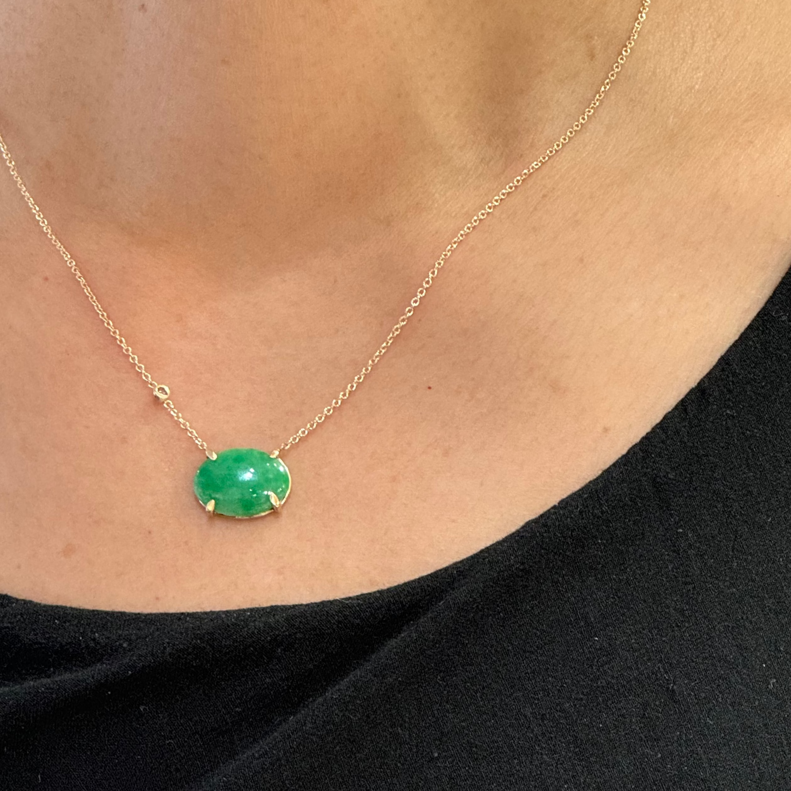 Burmese Jade Necklace In 14k