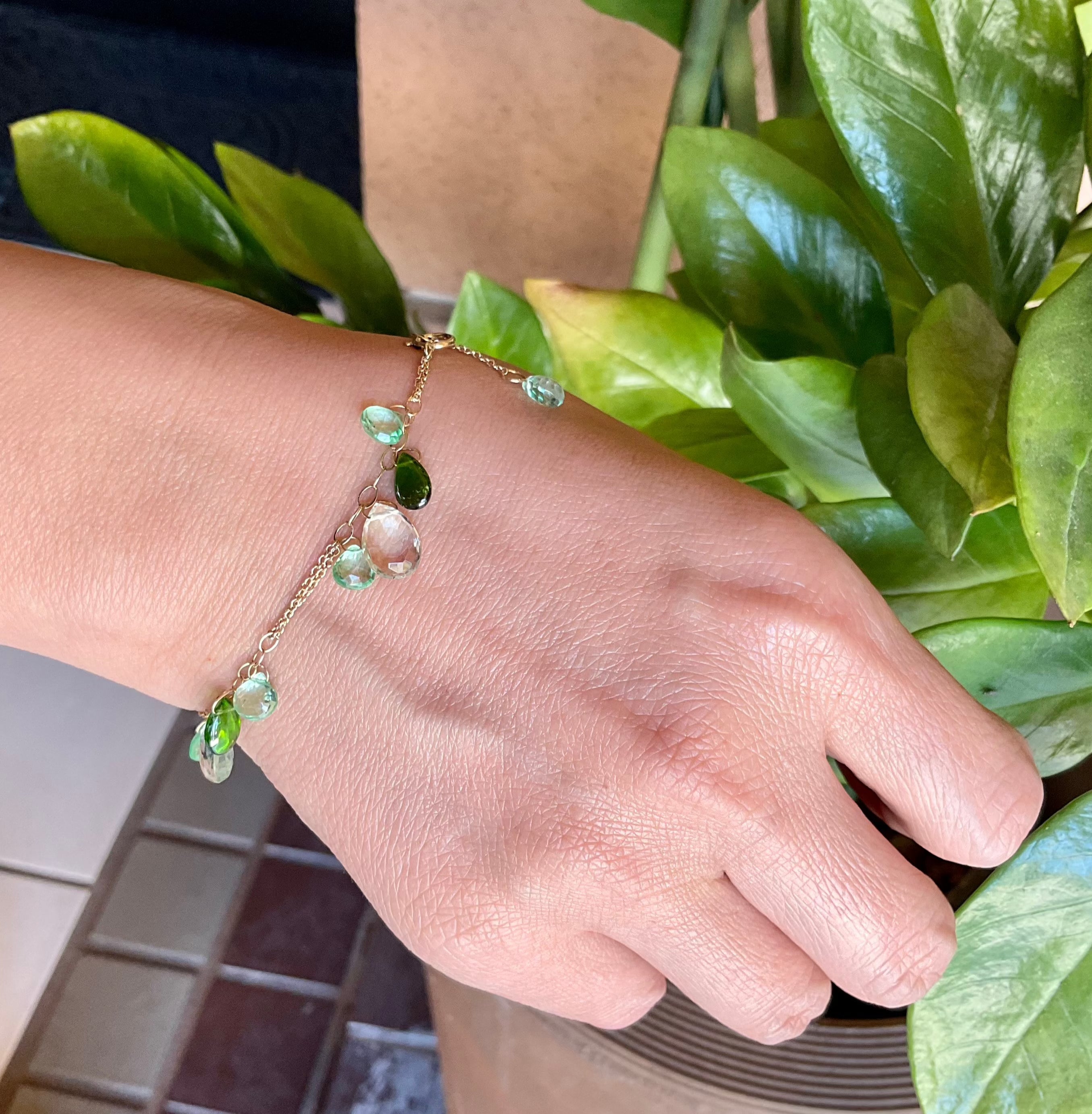 Love In Green Medley bracelet 14k