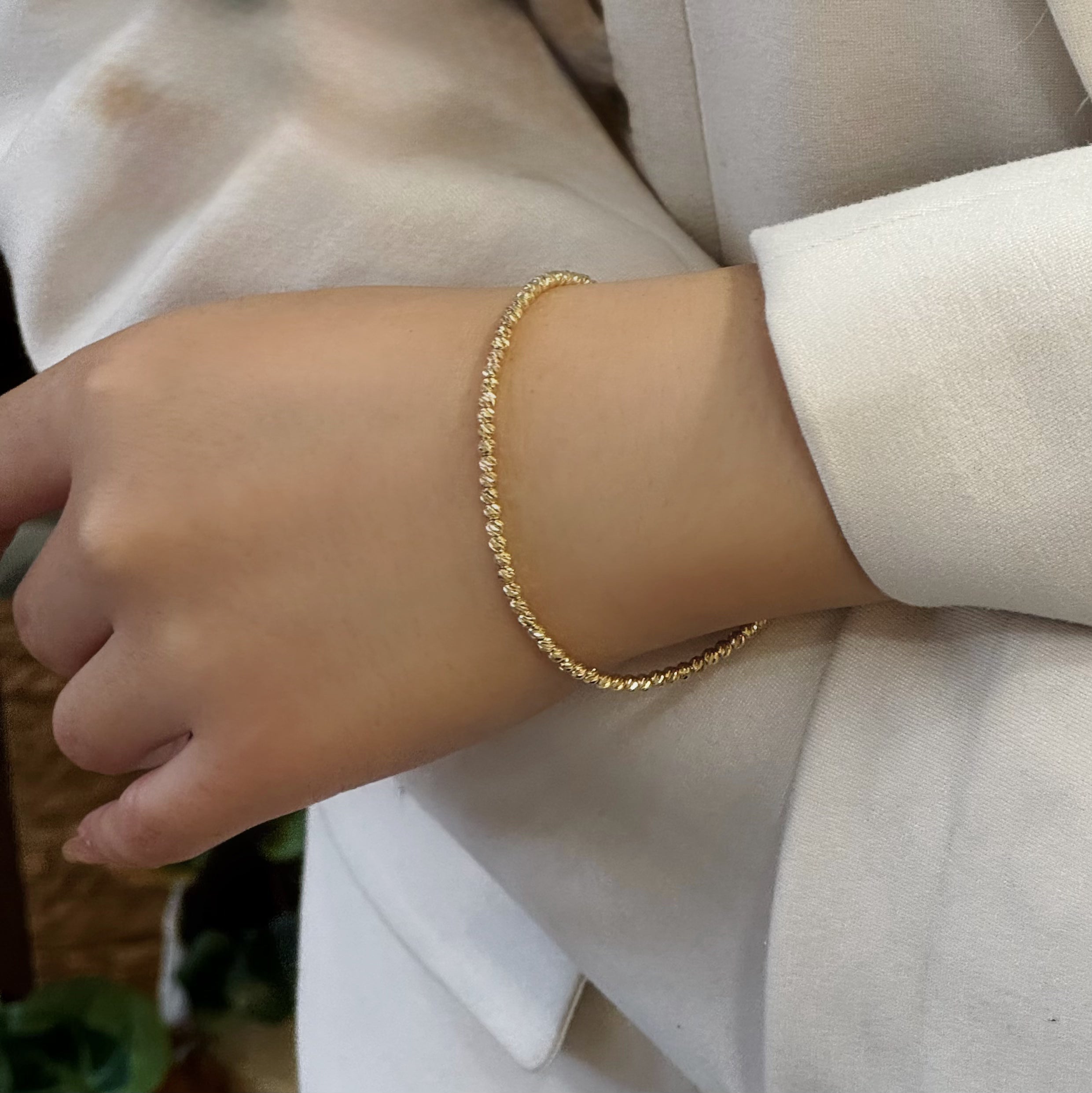 Sparkly Nugget Bracelet 14k