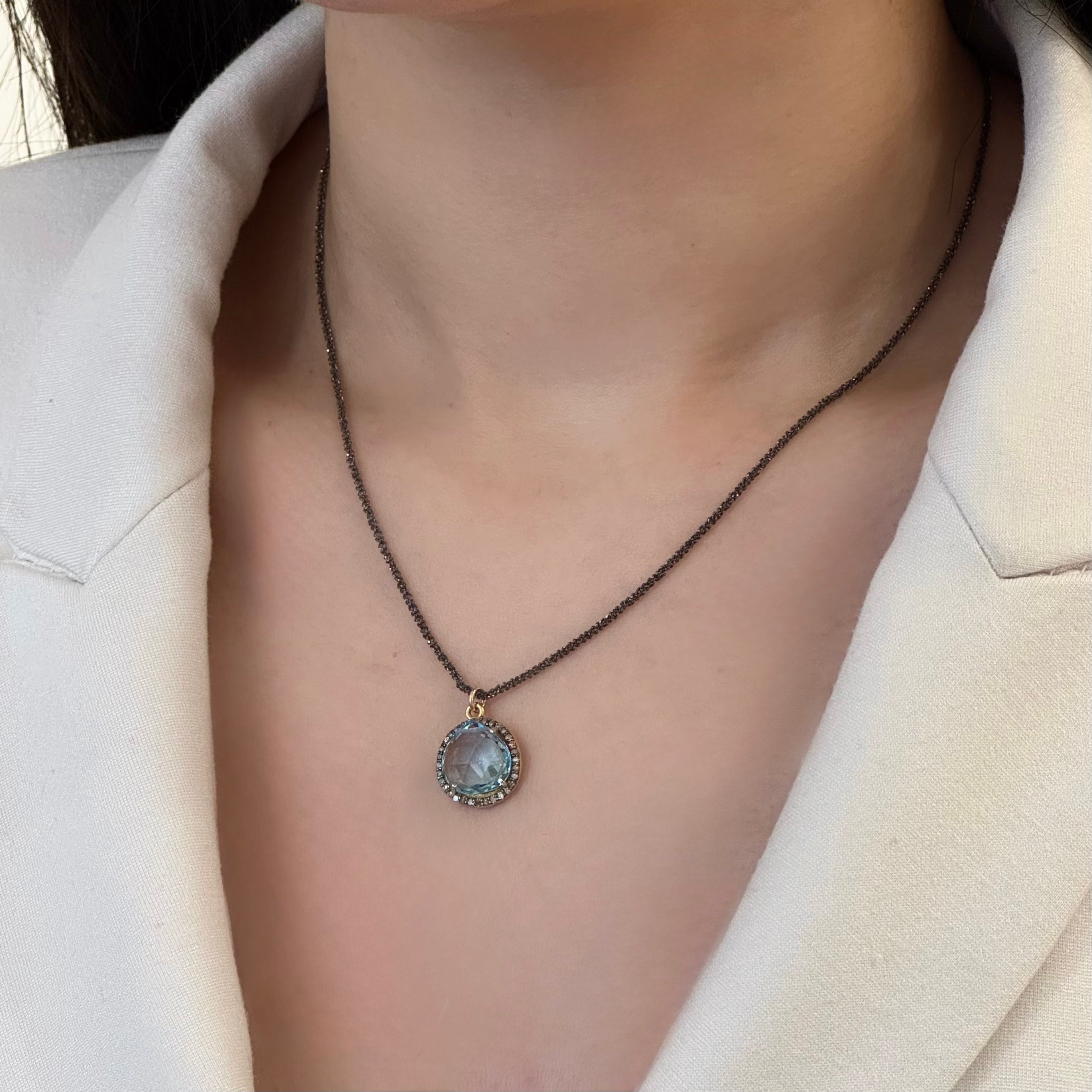 The heart of Arendelle Necklace - Blue Topaz