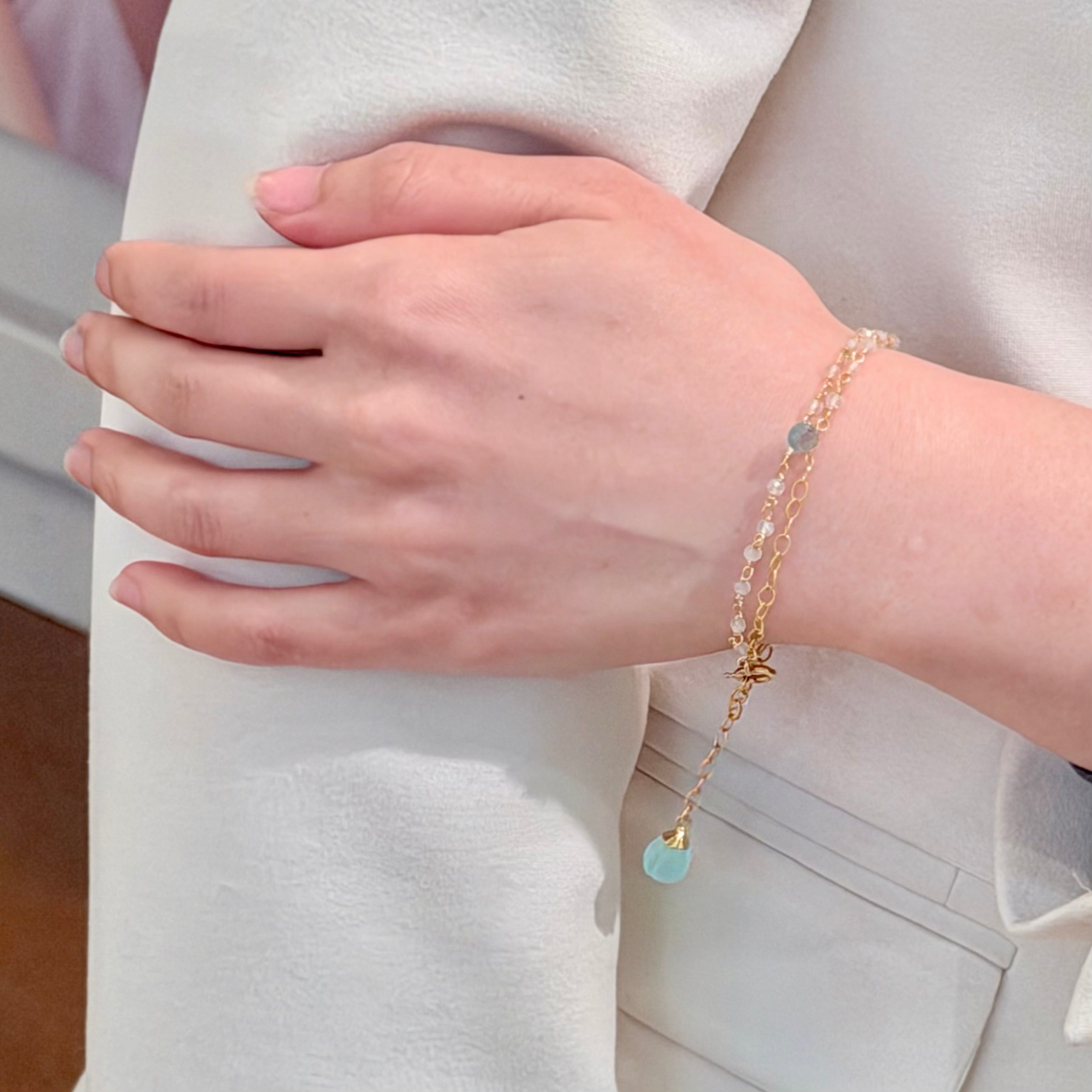 Merry Go Round Double Strand Bracelet - Blue