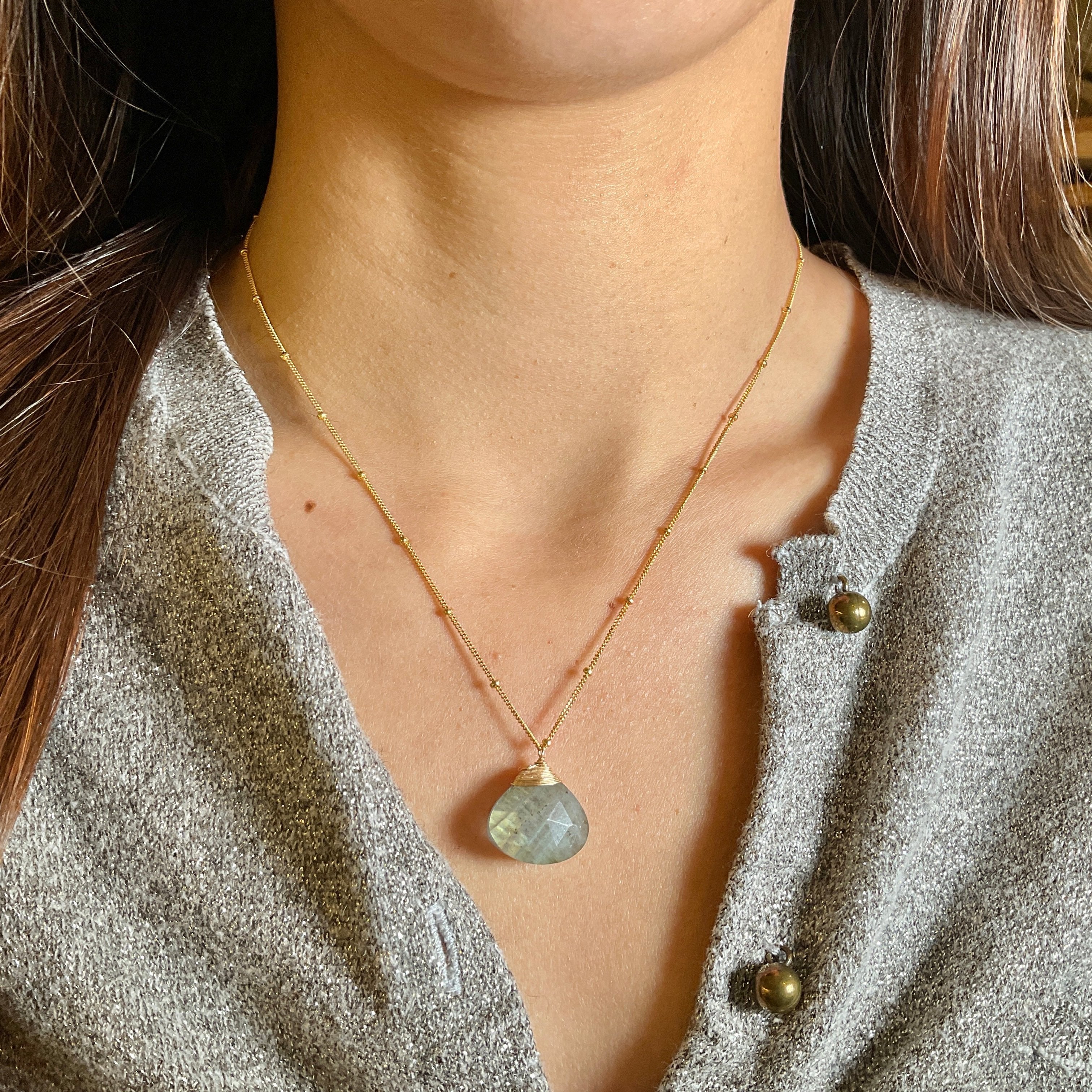 Wire Wrapped Gemstone Necklace