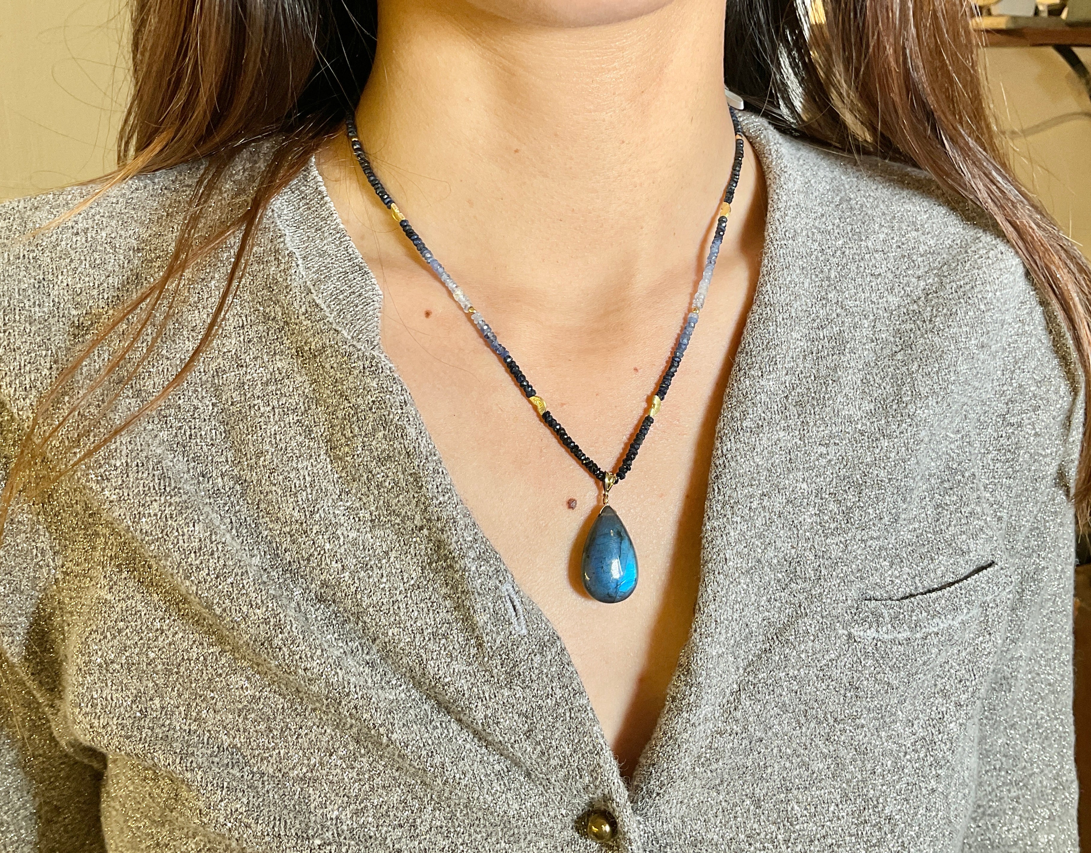 Molly Sapphire & Labradorite Pendant Necklace