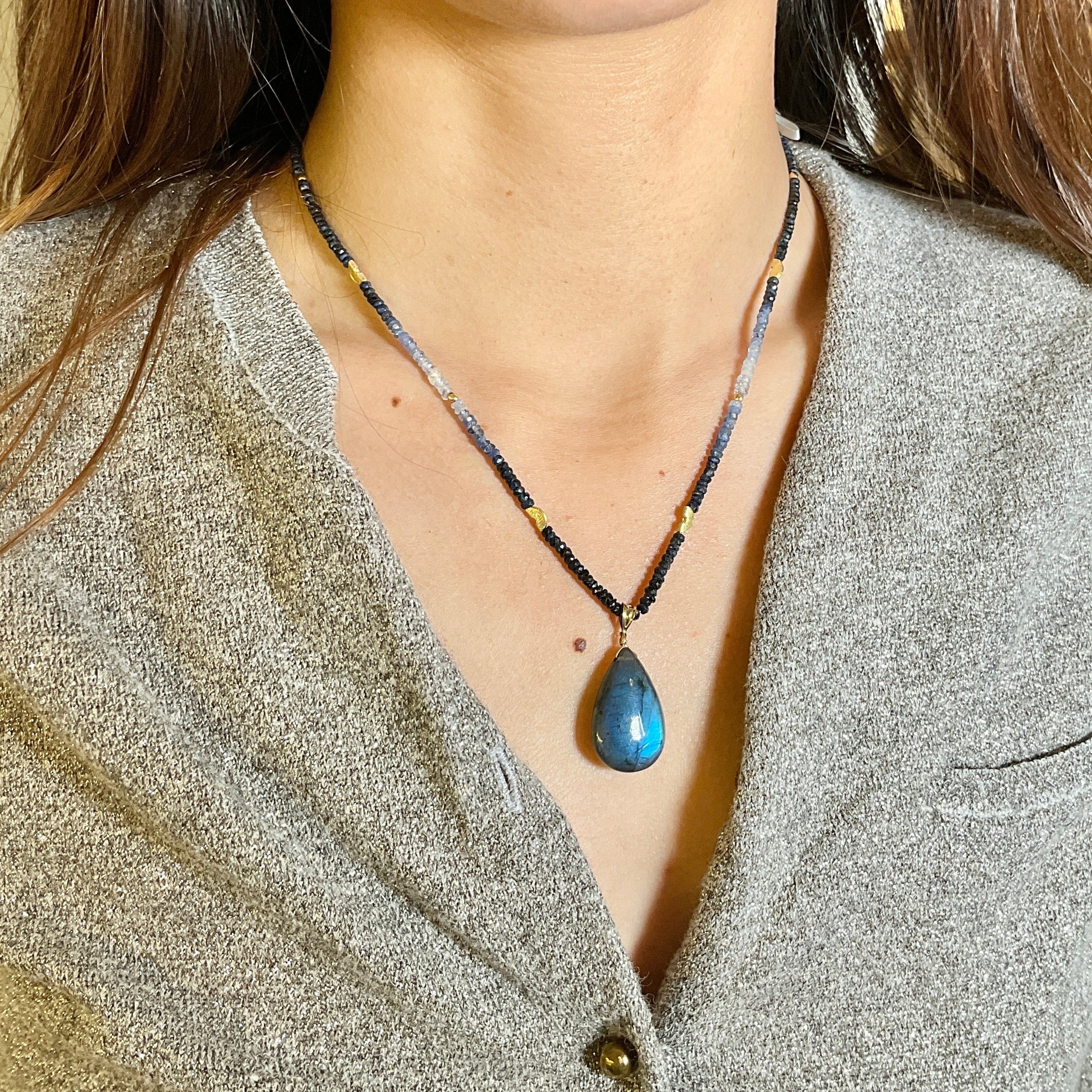 Molly Sapphire & Labradorite Pendant Necklace