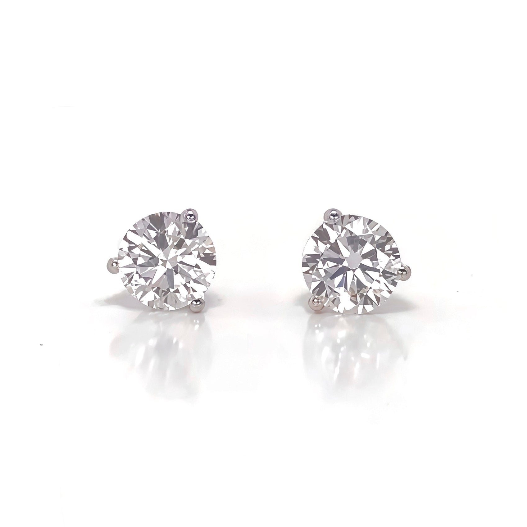 2 Carat Certified Lab-grown Diamond Studs 14K White Gold