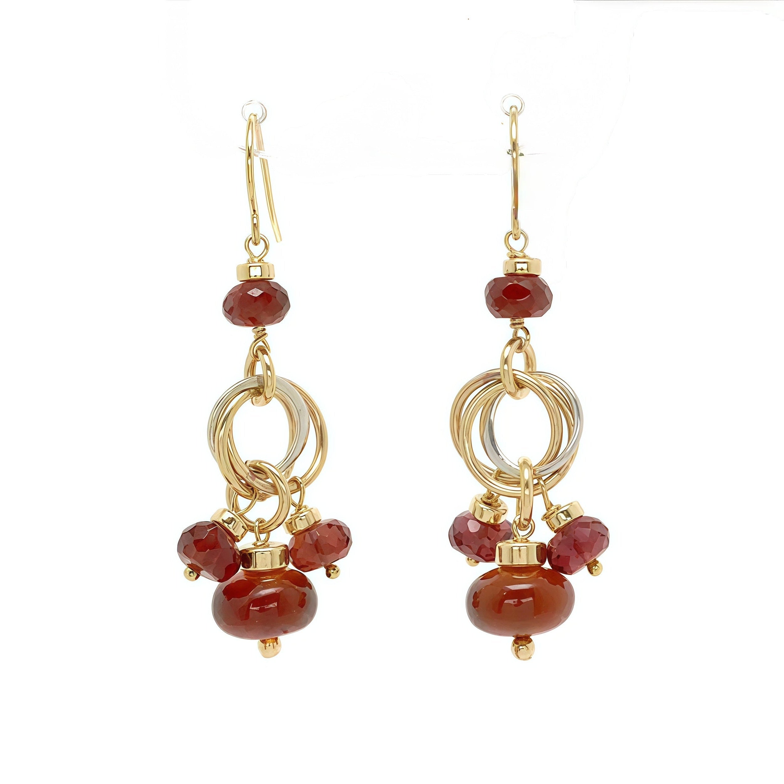 Trio  Donut Trinity Earrings-Garnet