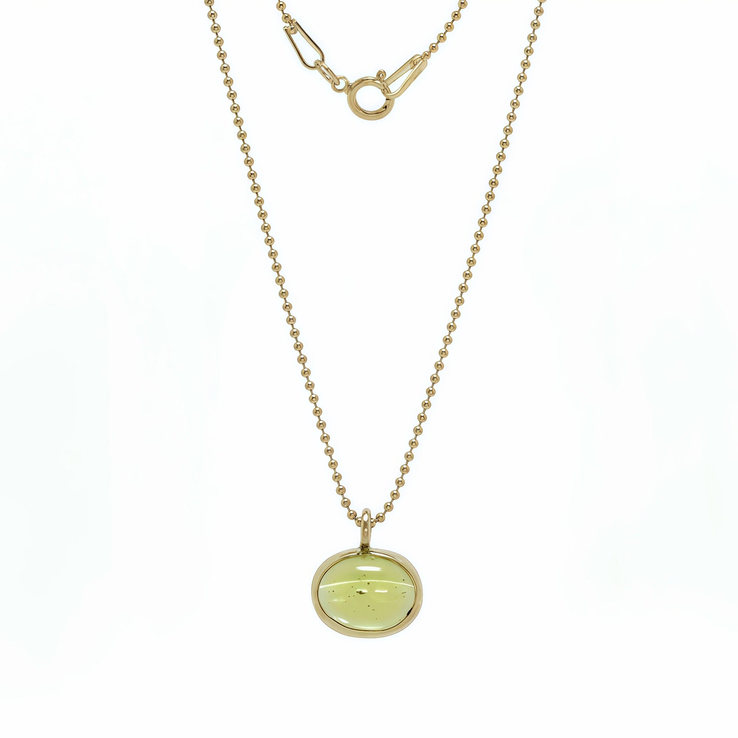 Peridot Oval Cabochon Necklace
