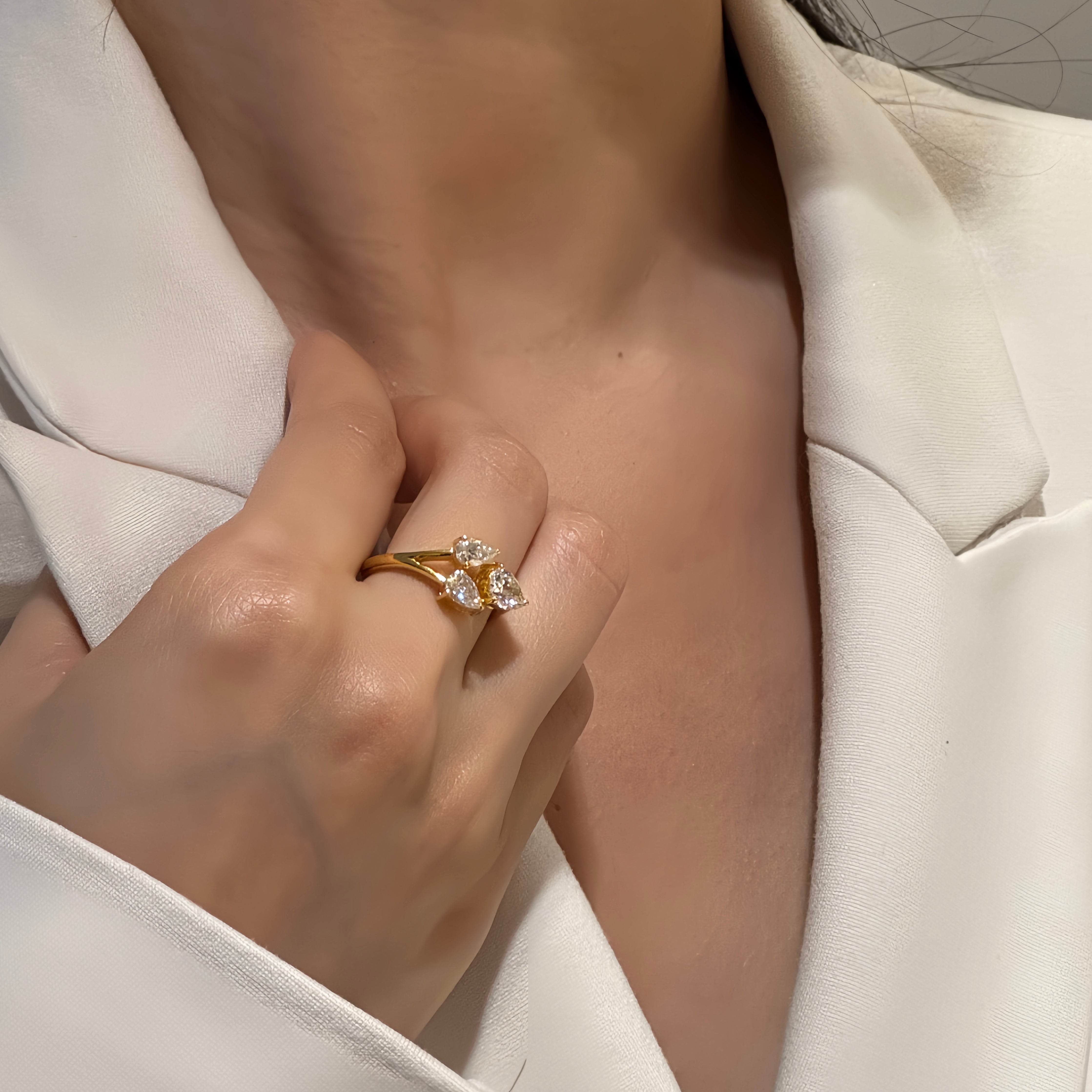 Trillium Lab Grown Diamond Ring-Gold Plated