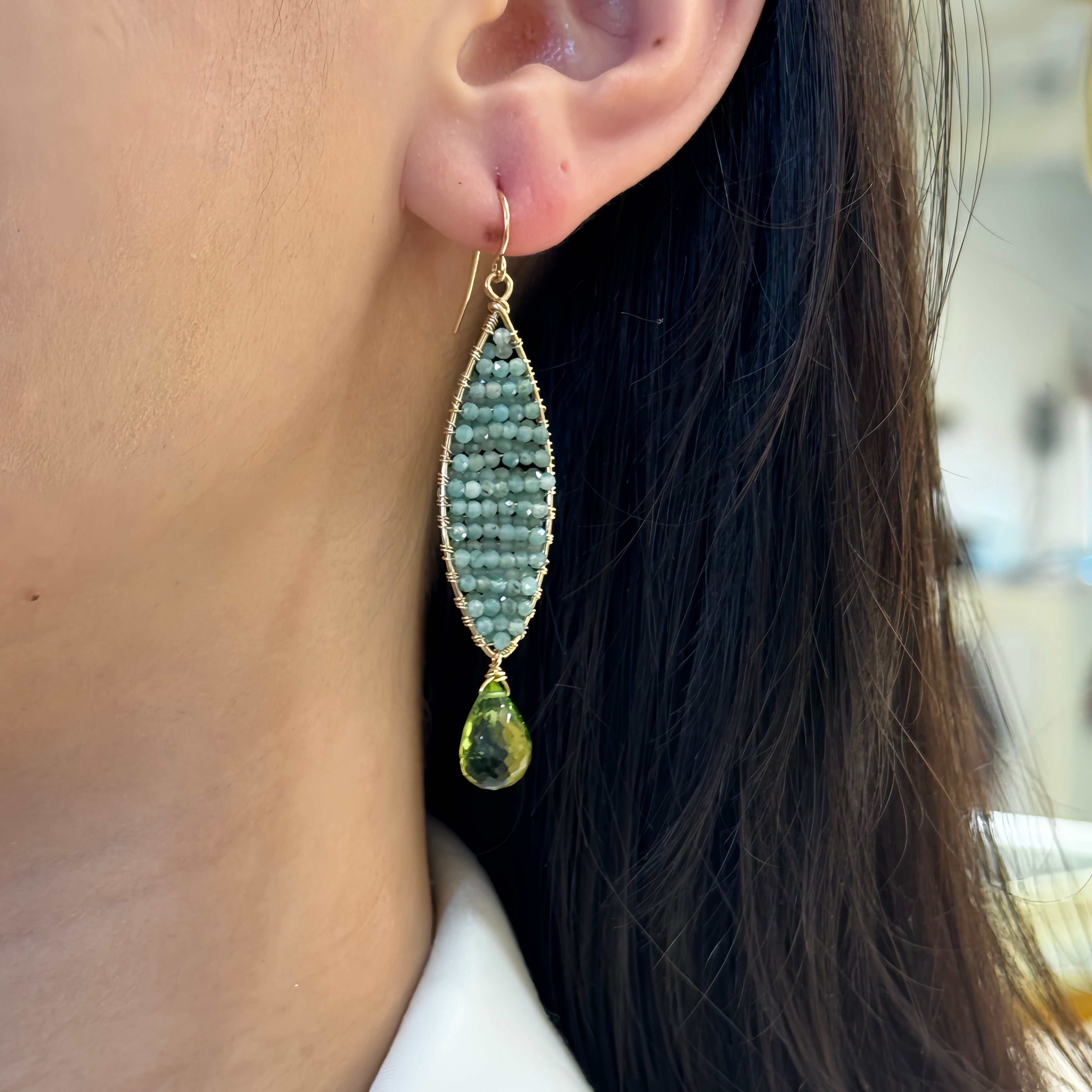 Midnight Moon Aquamarine Earrings