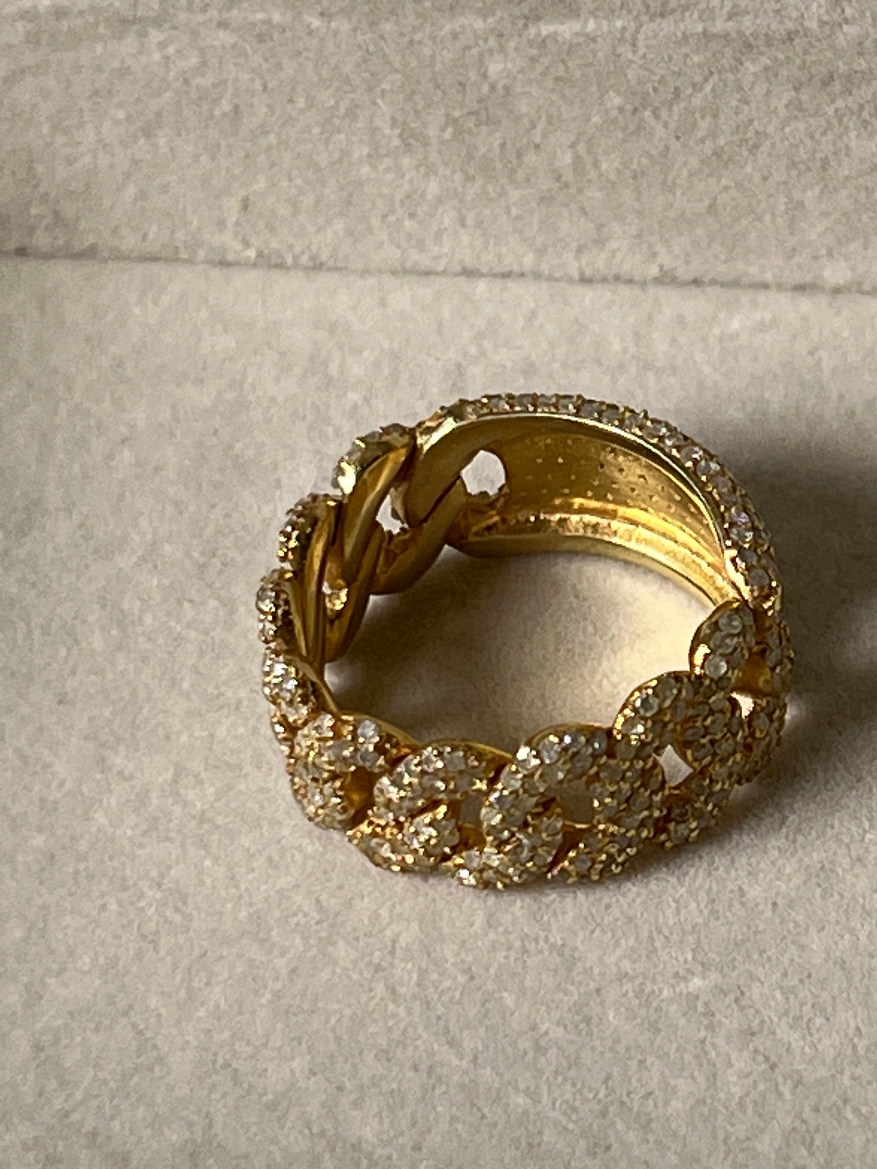 Curb Chain Diamond Ring