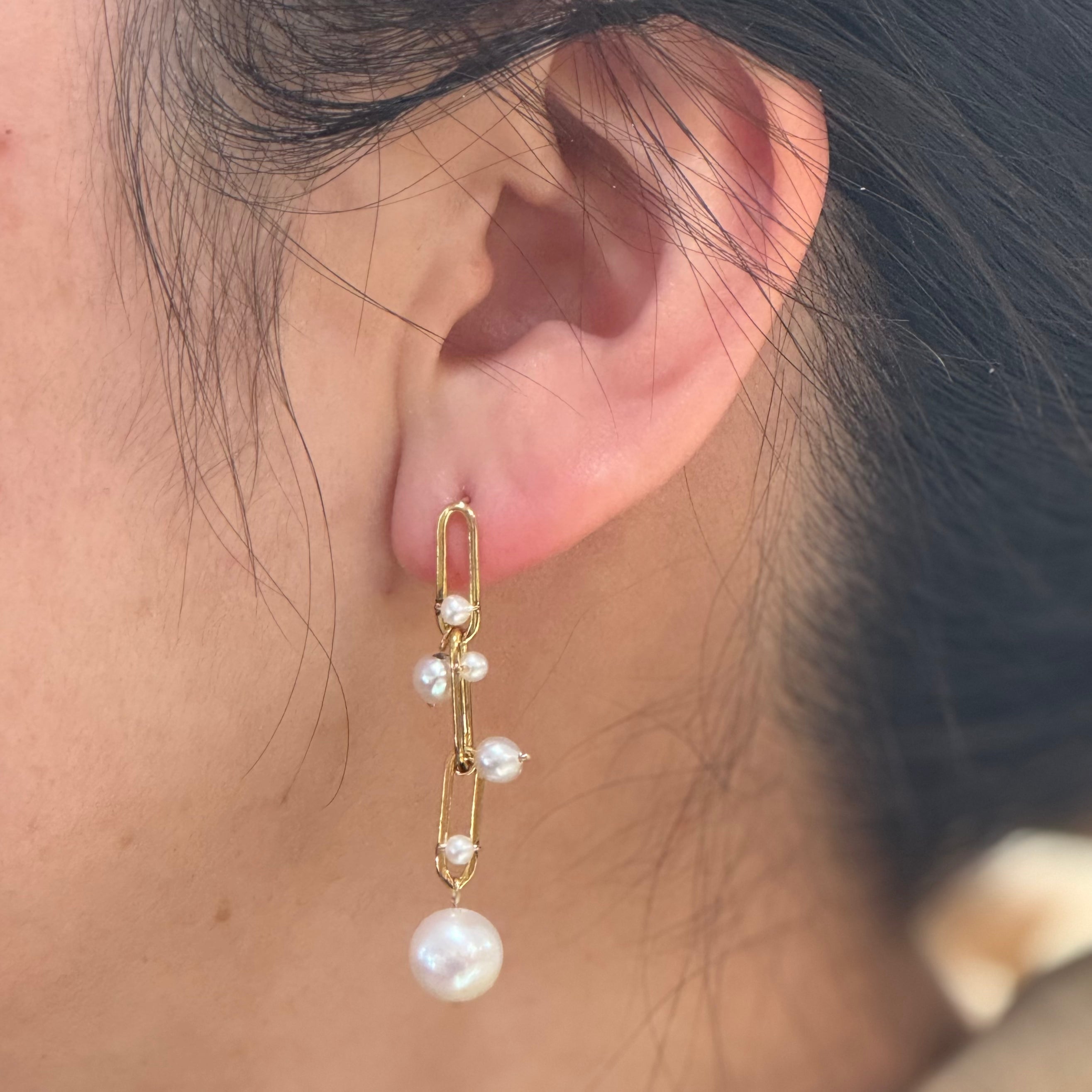 Hazel Trio Link Studs Earrings