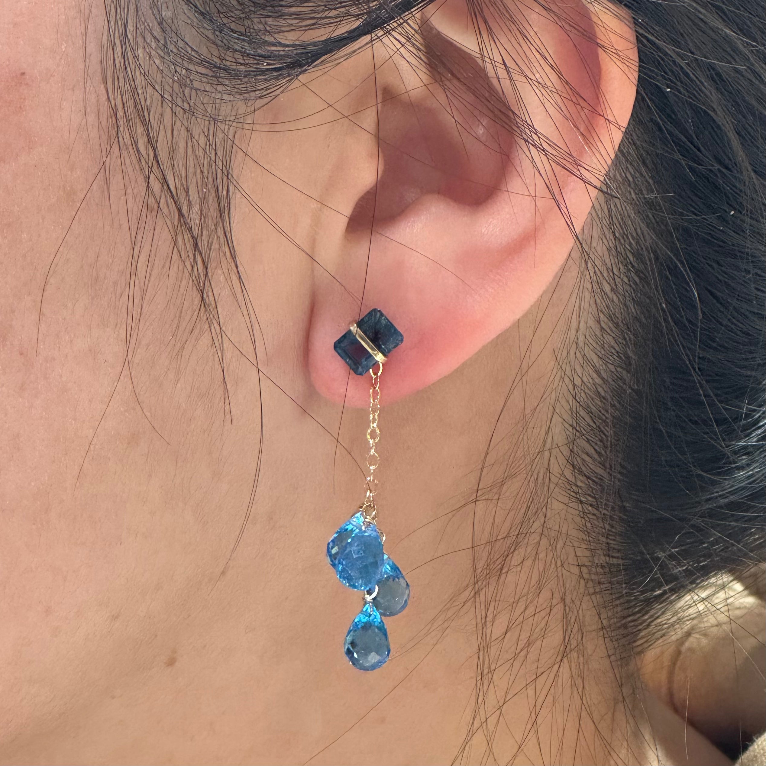 Waterfall Topaz Wired Studs Earrings