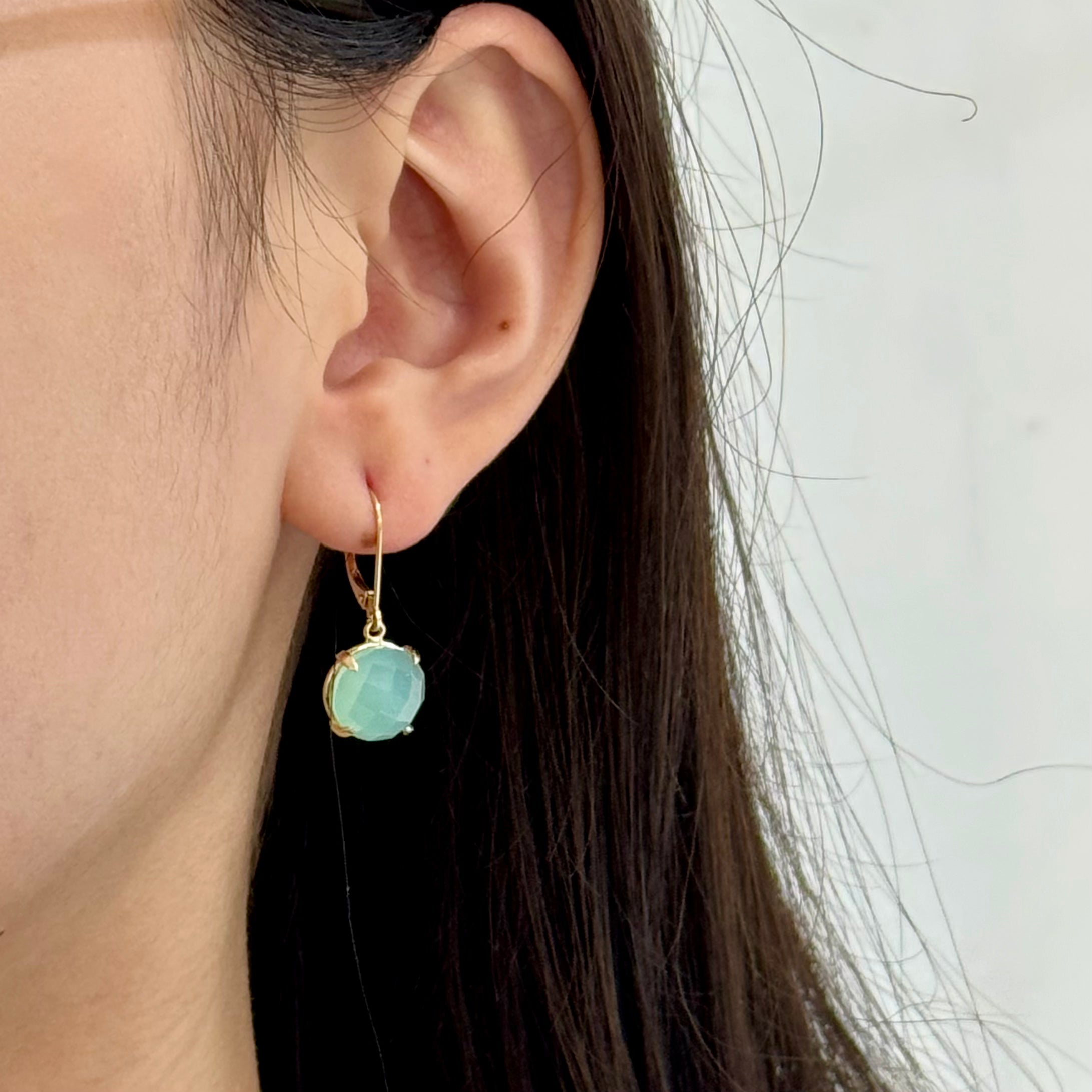 Simply Chalcedony Earrings In 14K