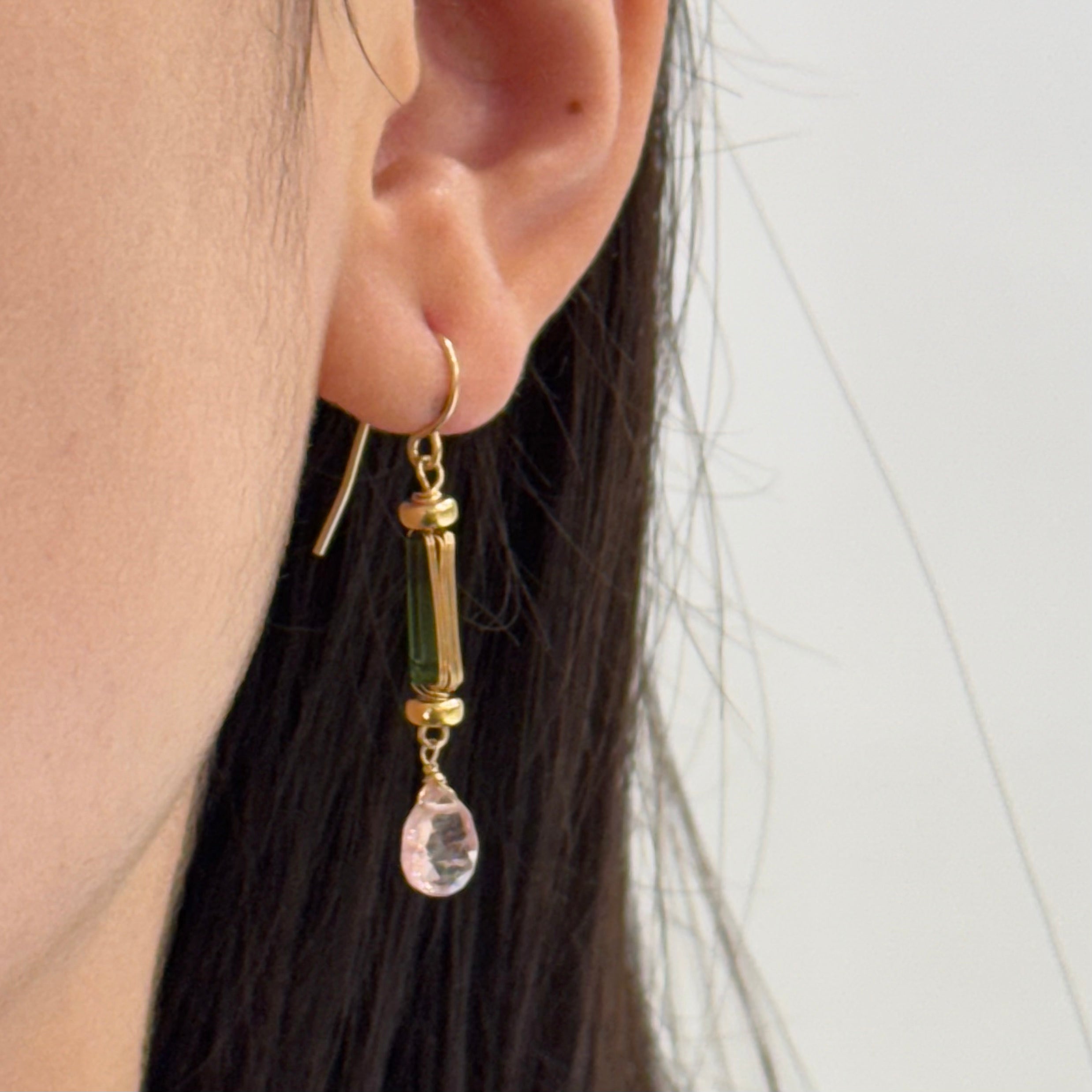 Heidi Tourmaline Wired Gem Drop Earrings