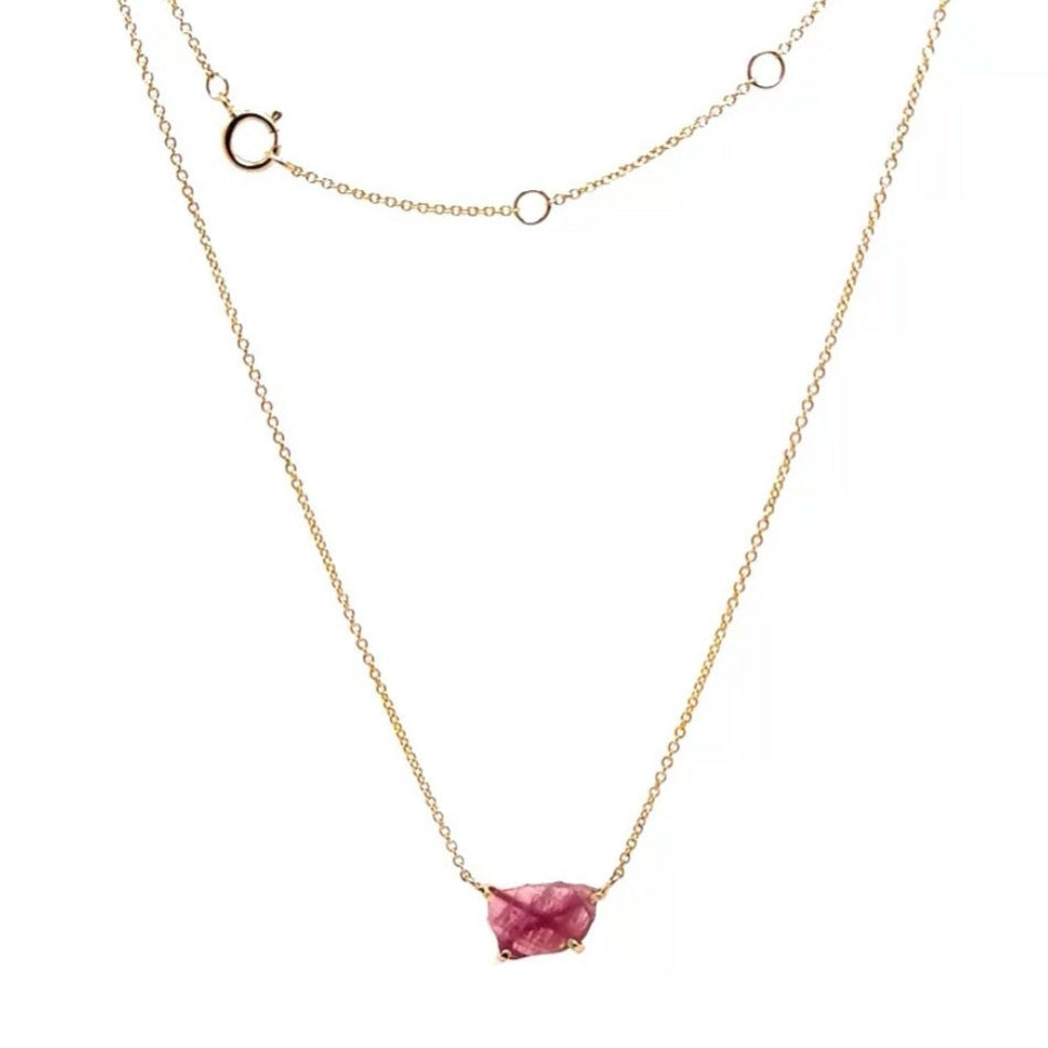 Petite Slice Pink Sapphire Necklace