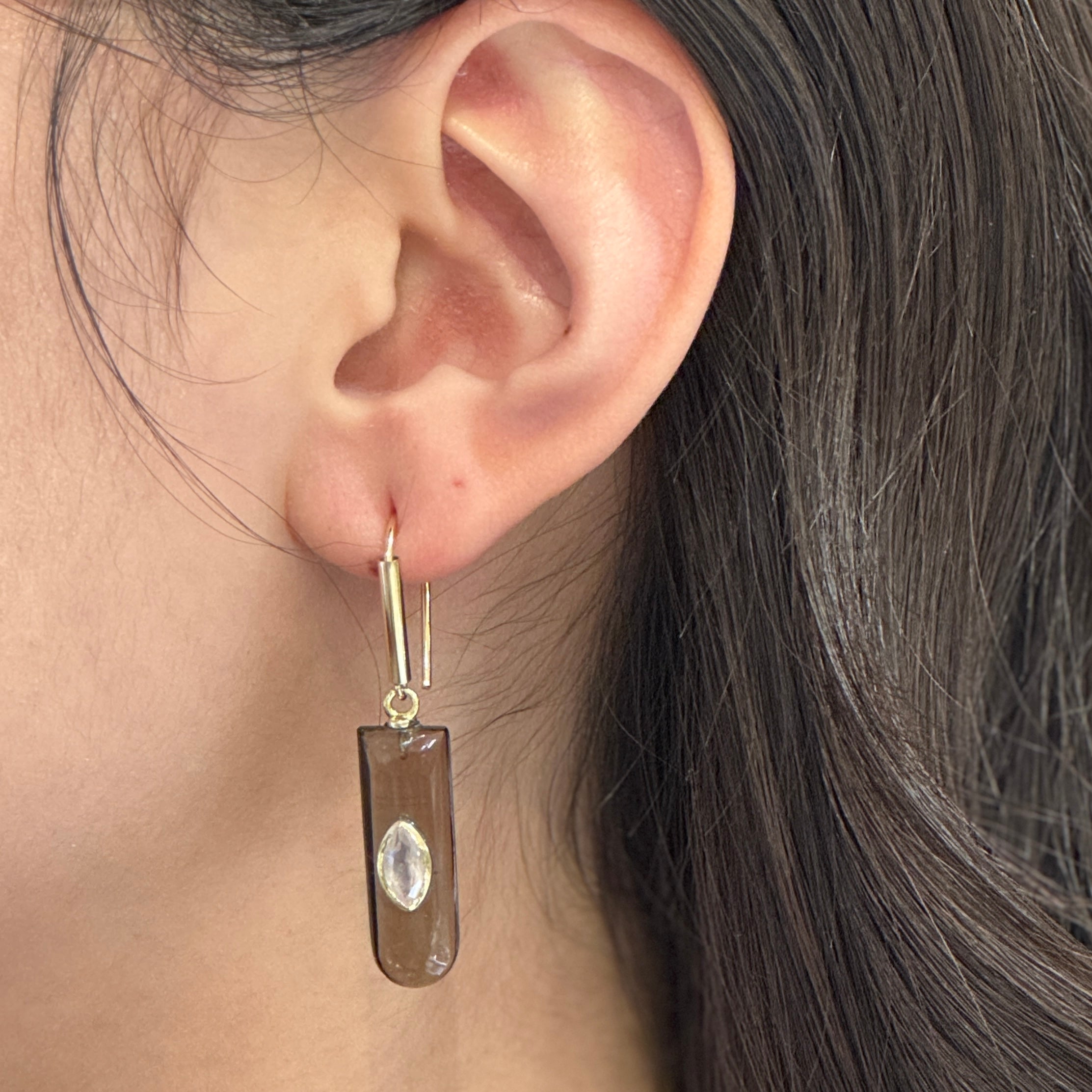 Magic Portal Smokey Quartz Earrings