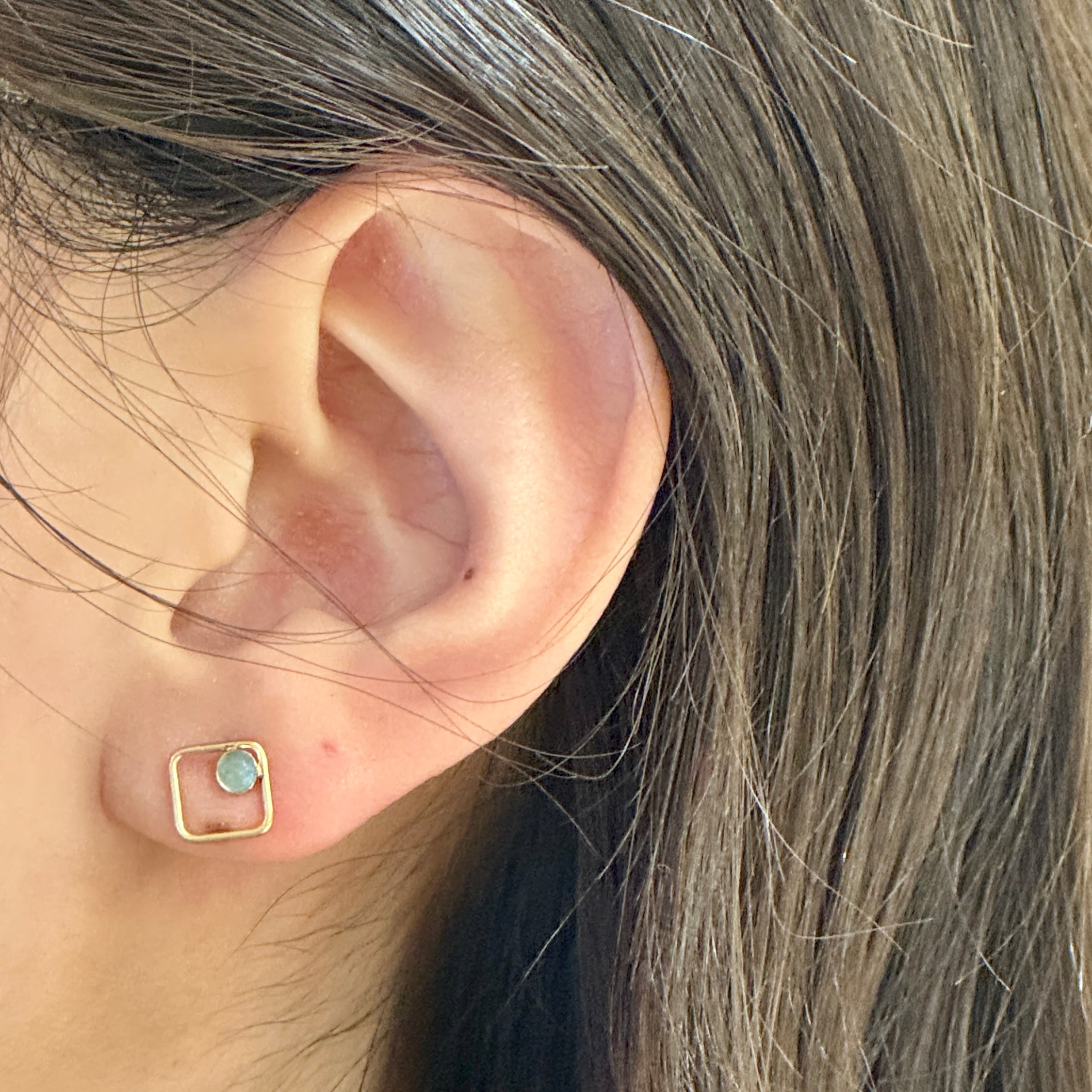 Golden Glory Square Studs