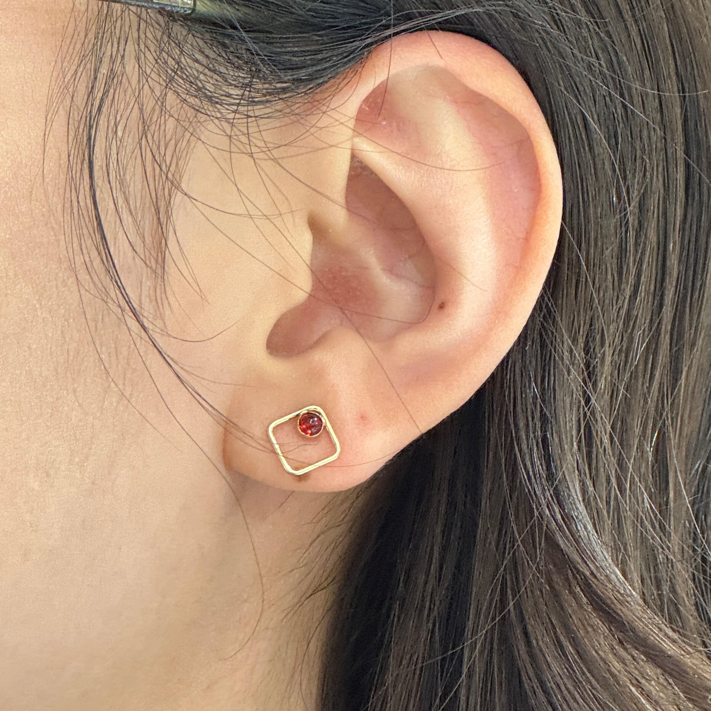 Golden Glory Square Studs