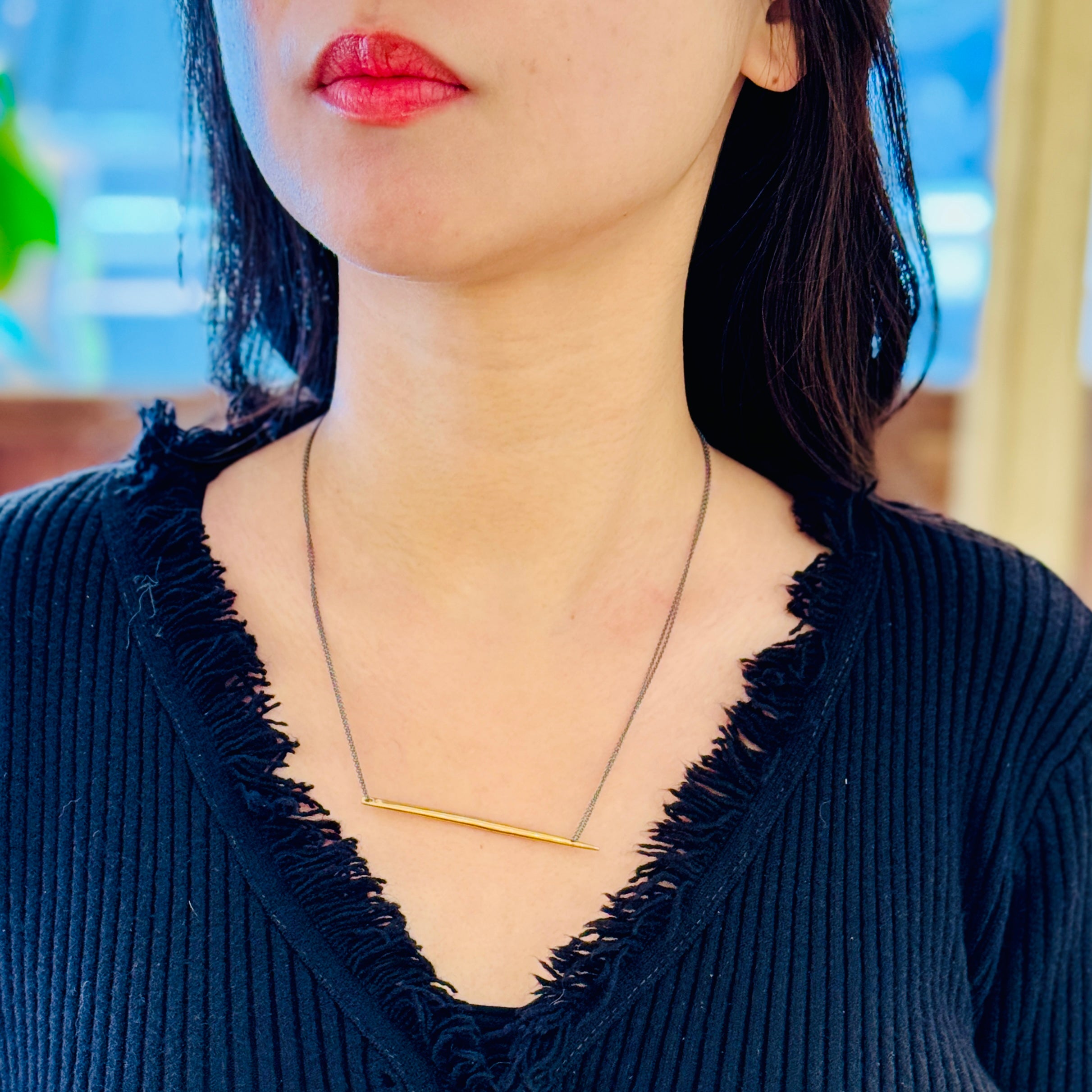 Horizontal Spike Necklace