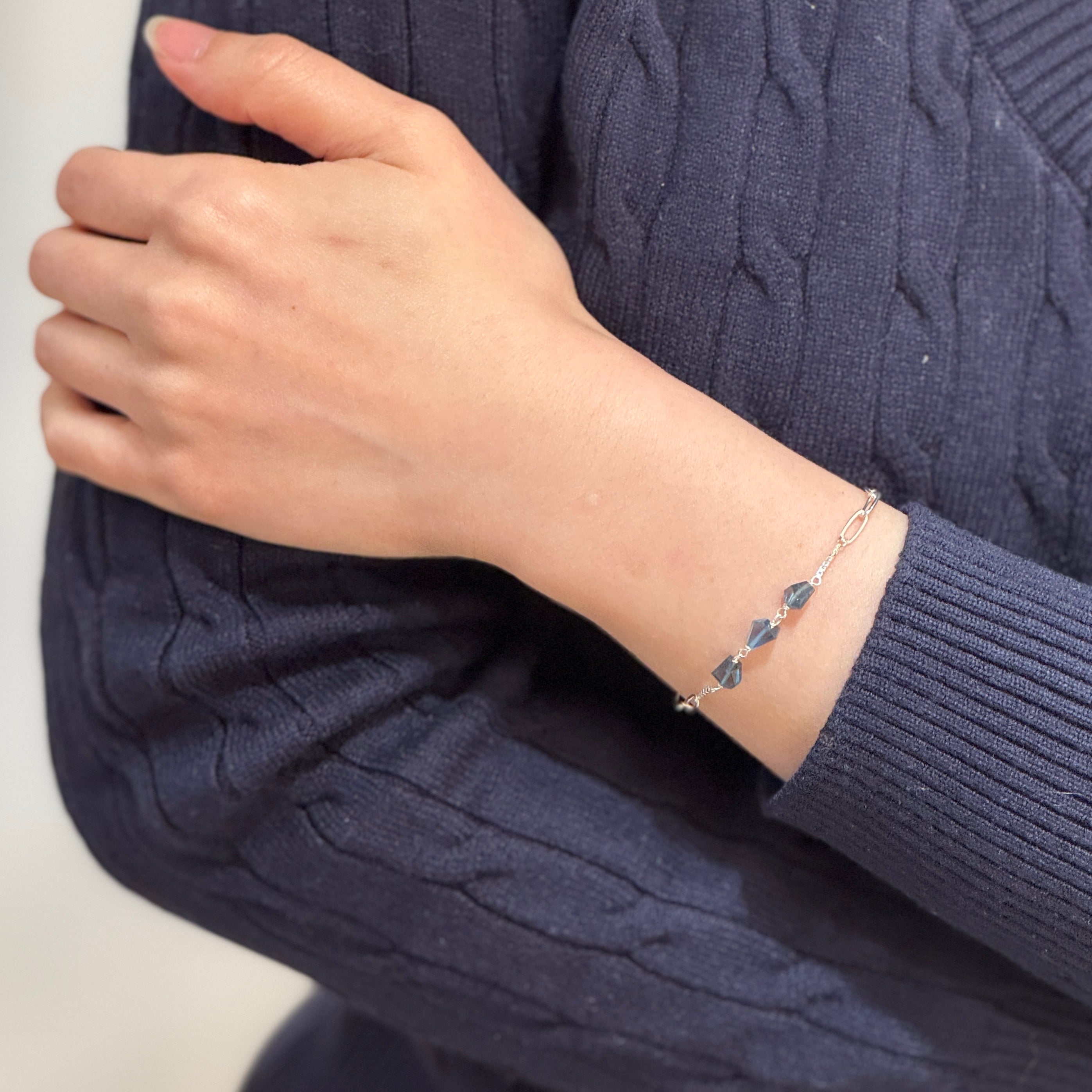 London Blue Silver Chain Bracelet