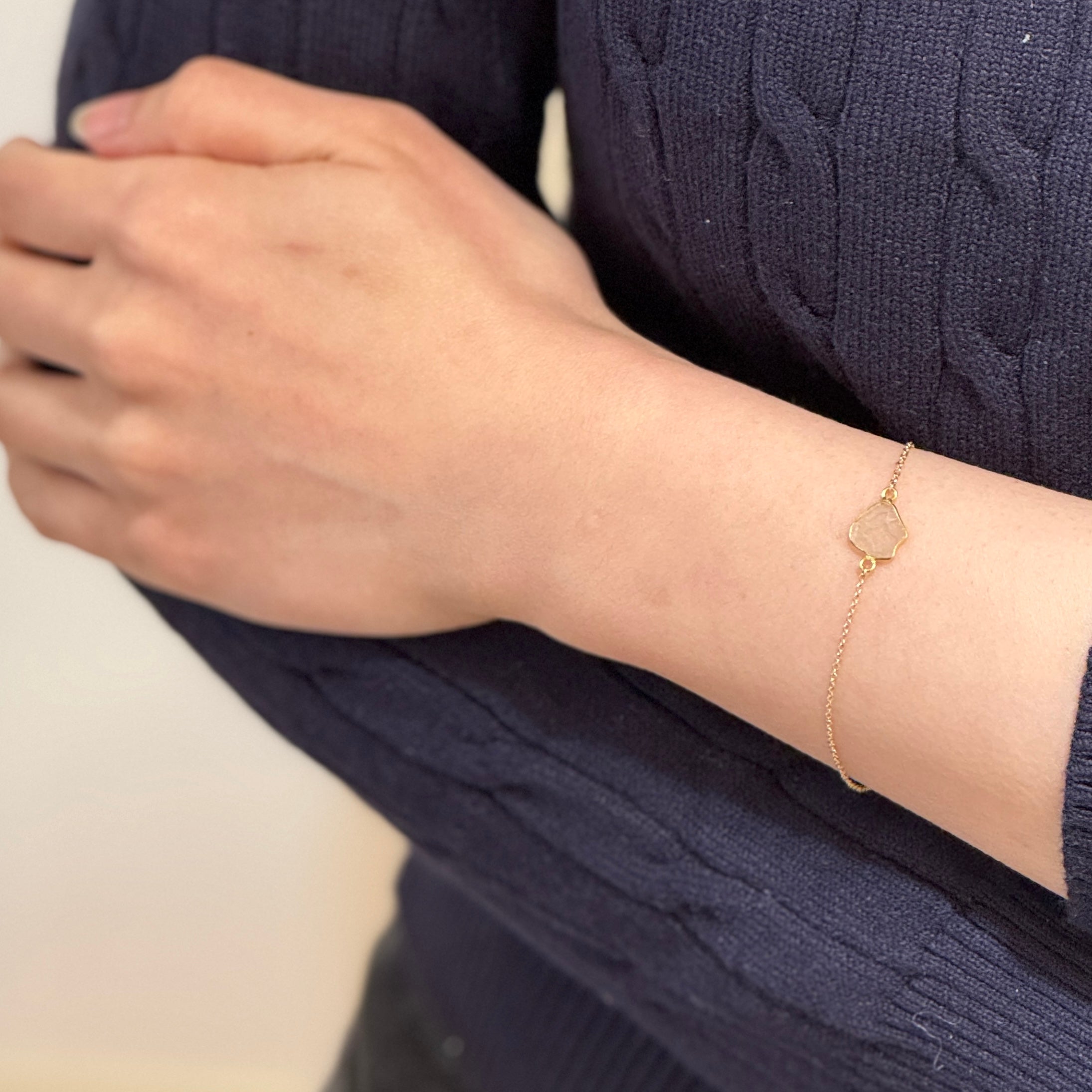 Solo Slice Diamond Bracelet In 14K