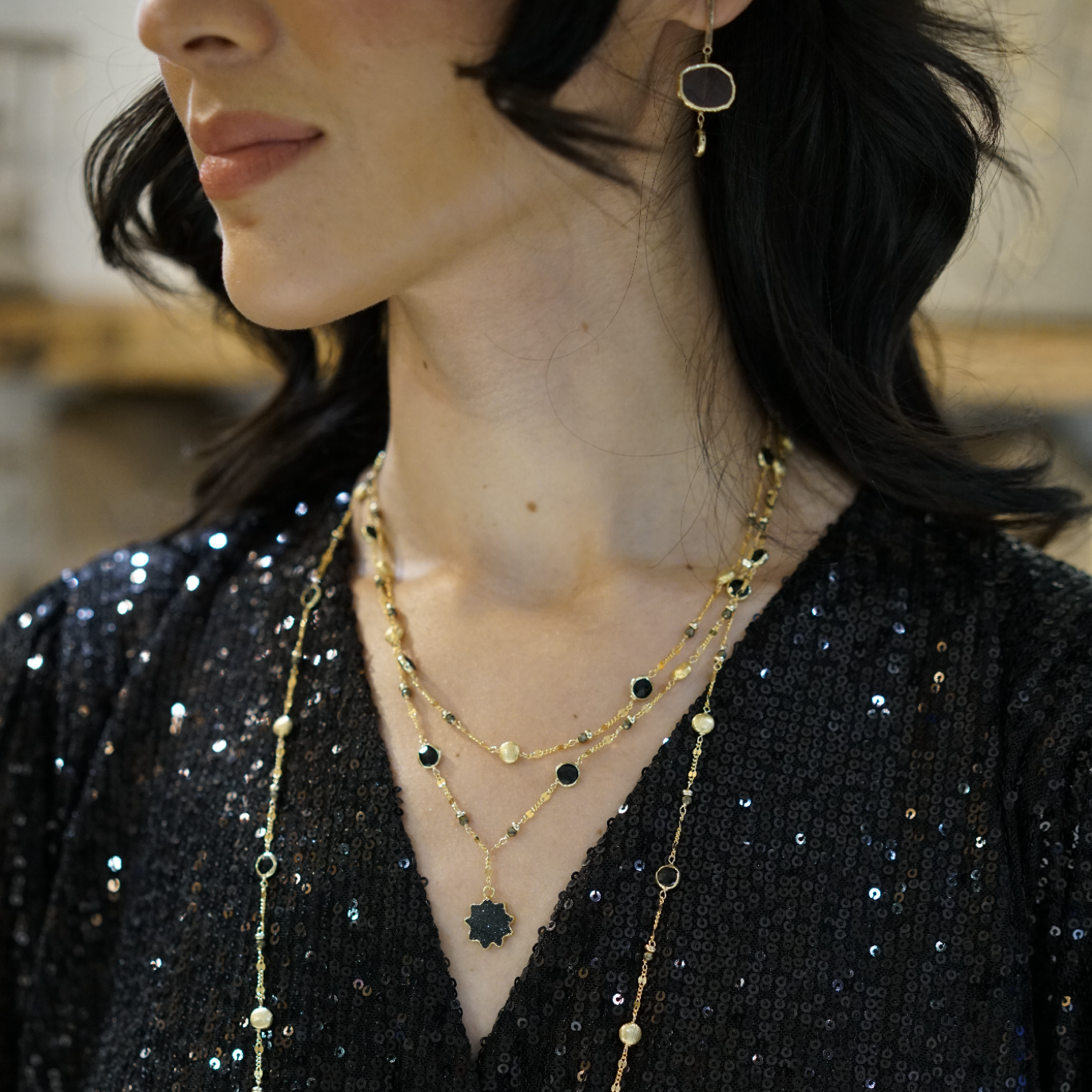Full Moon Pyrite Necklace