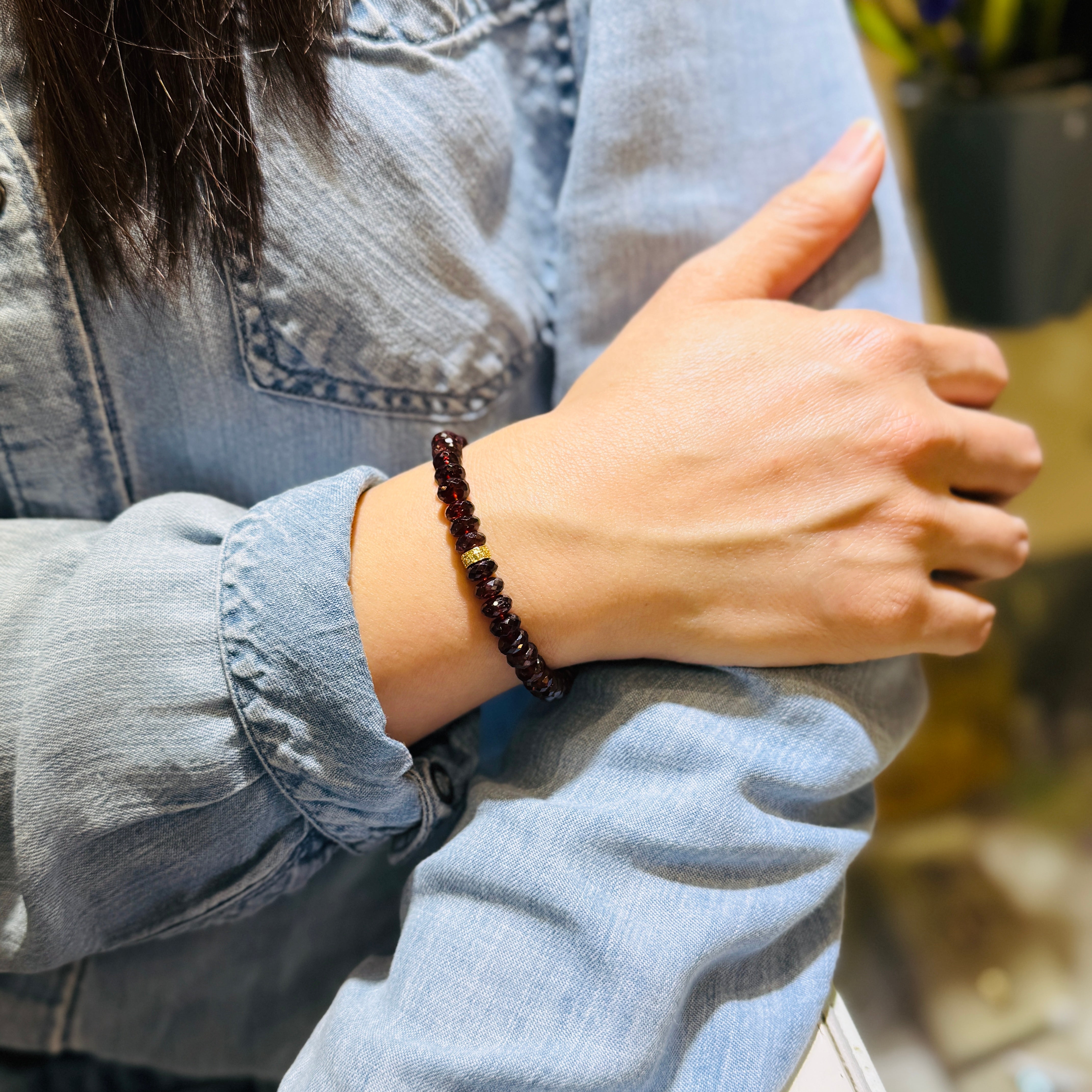 Garnet Row Diamond Roundel Macrame Bracelet