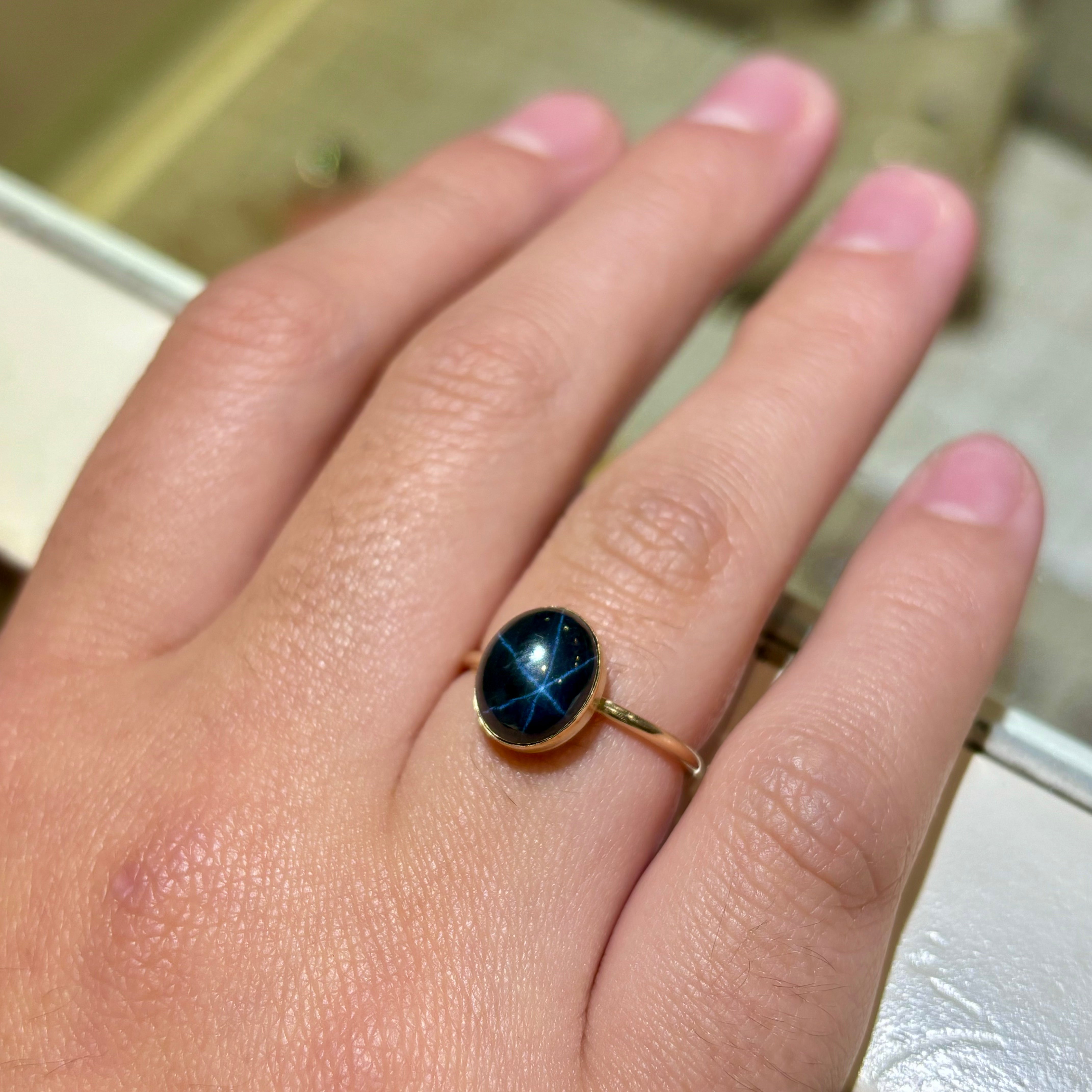 Blue Natural Star Sapphire Ring