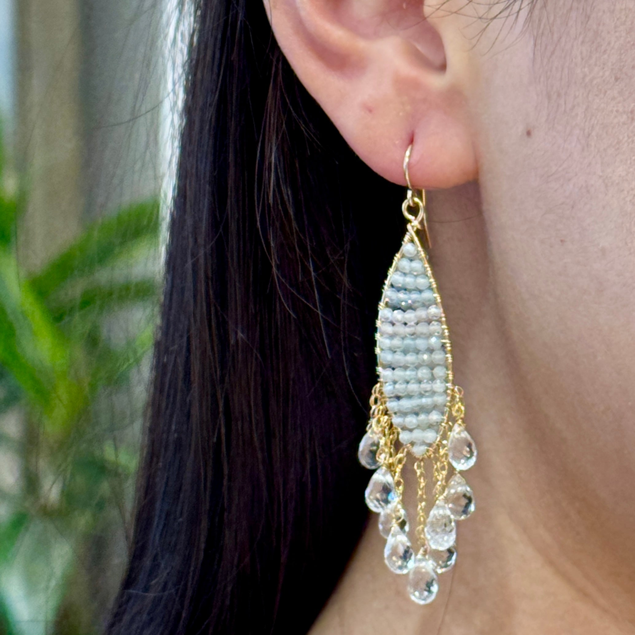 Glamour in Aquamarine Earrings