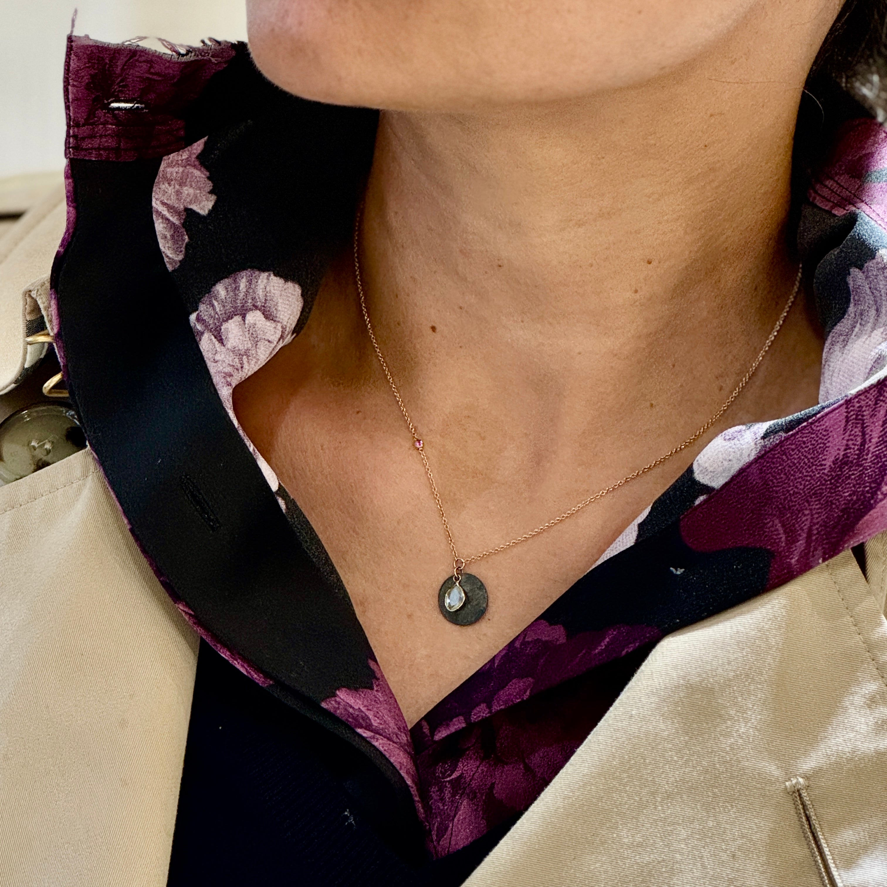 Tag At Moon Moissanite Necklace