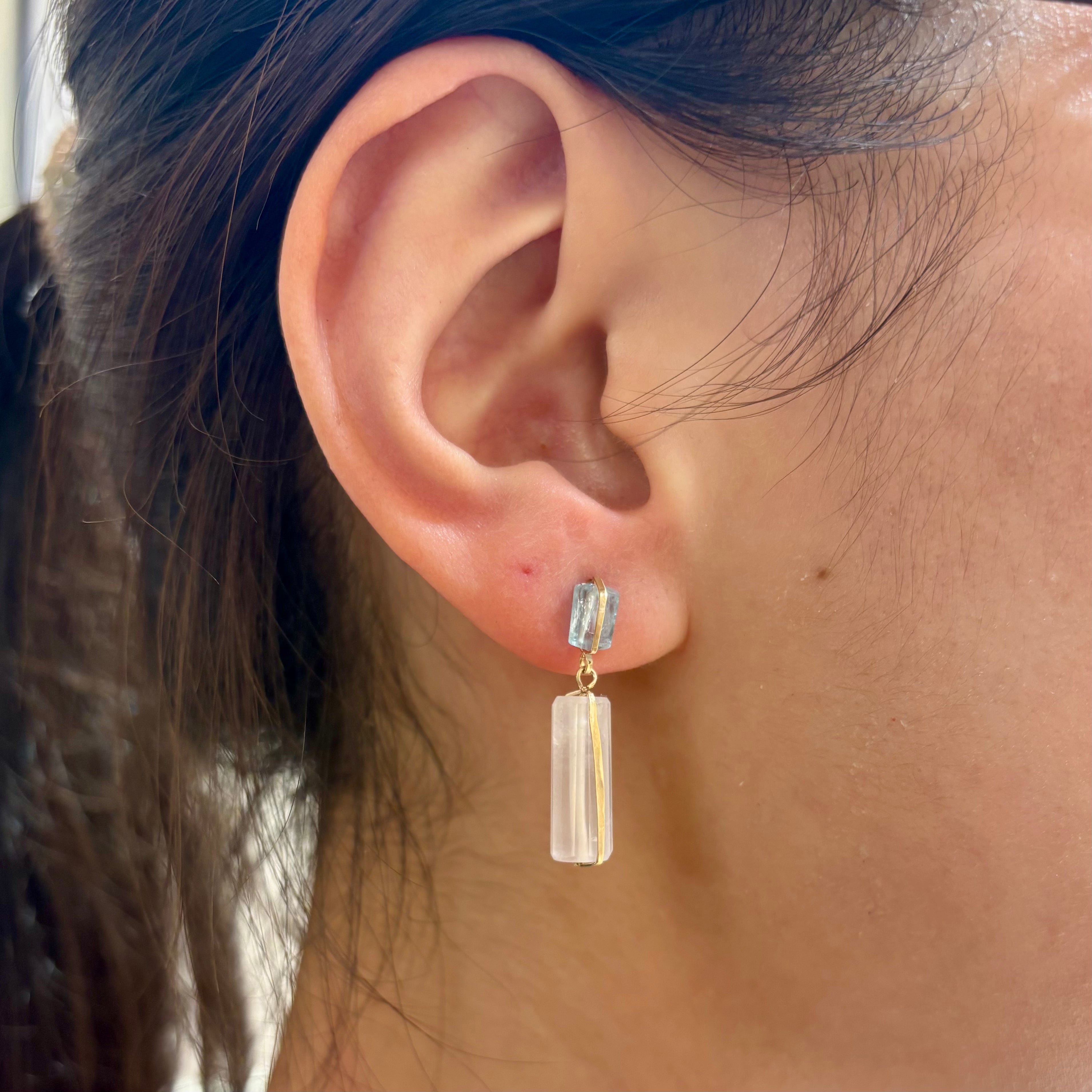 Double Wired Tubular Drop Post Earrings