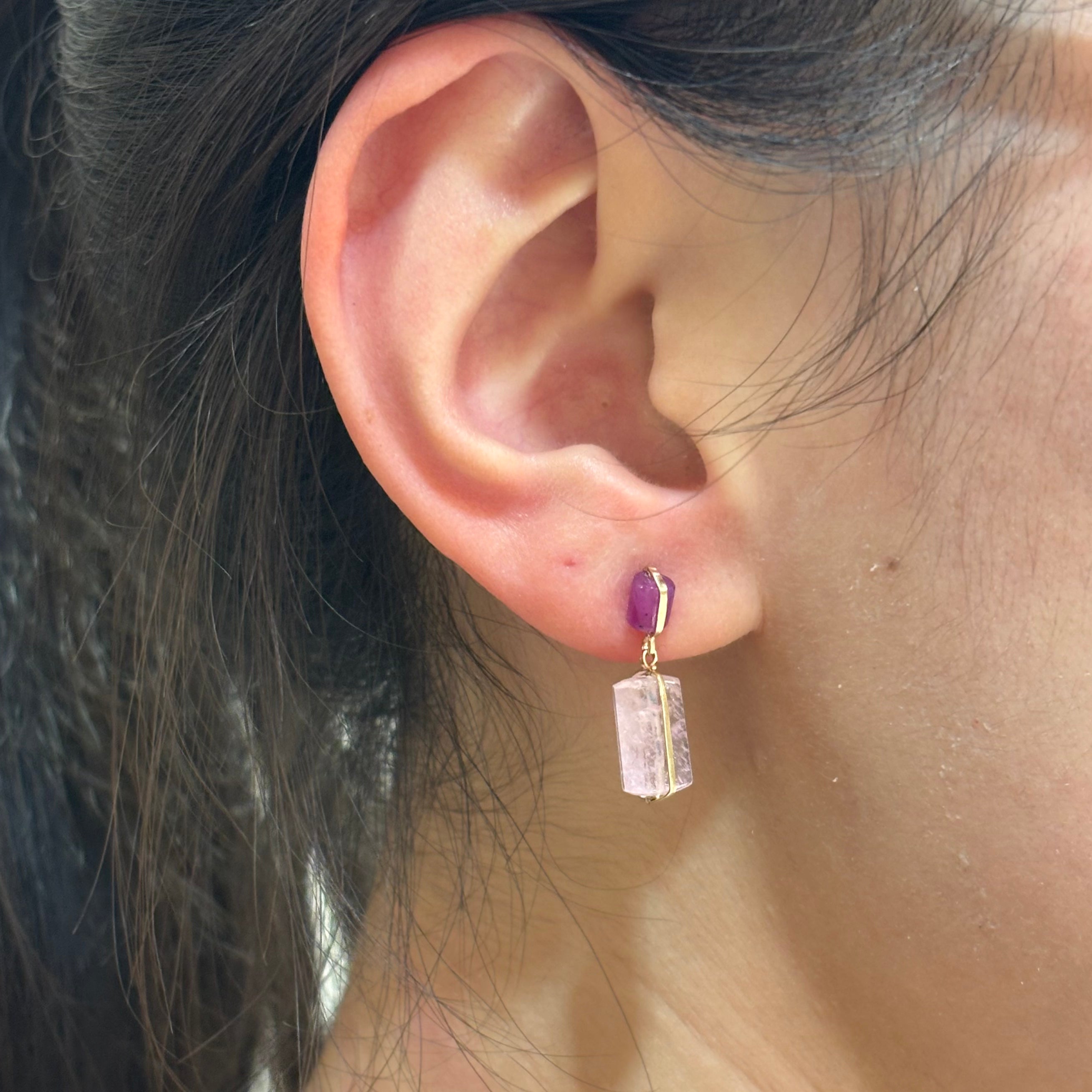 Double Wired Tubular Drop Post Earrings