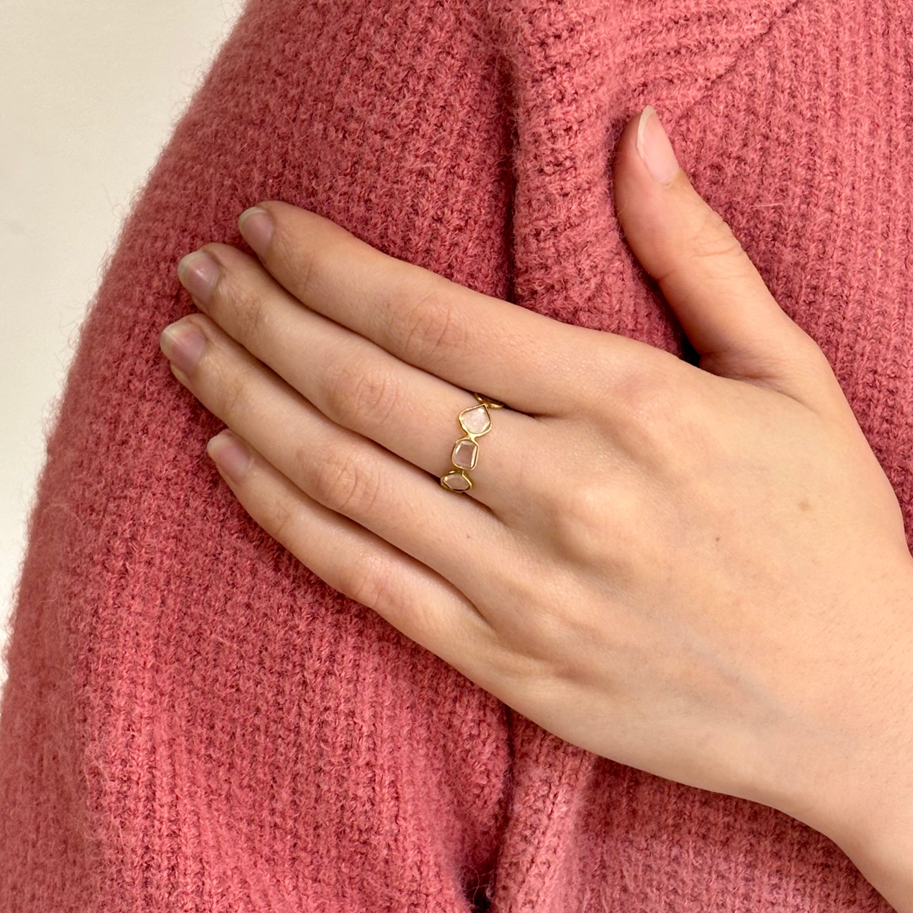 Slice Moissanite Braided Ring