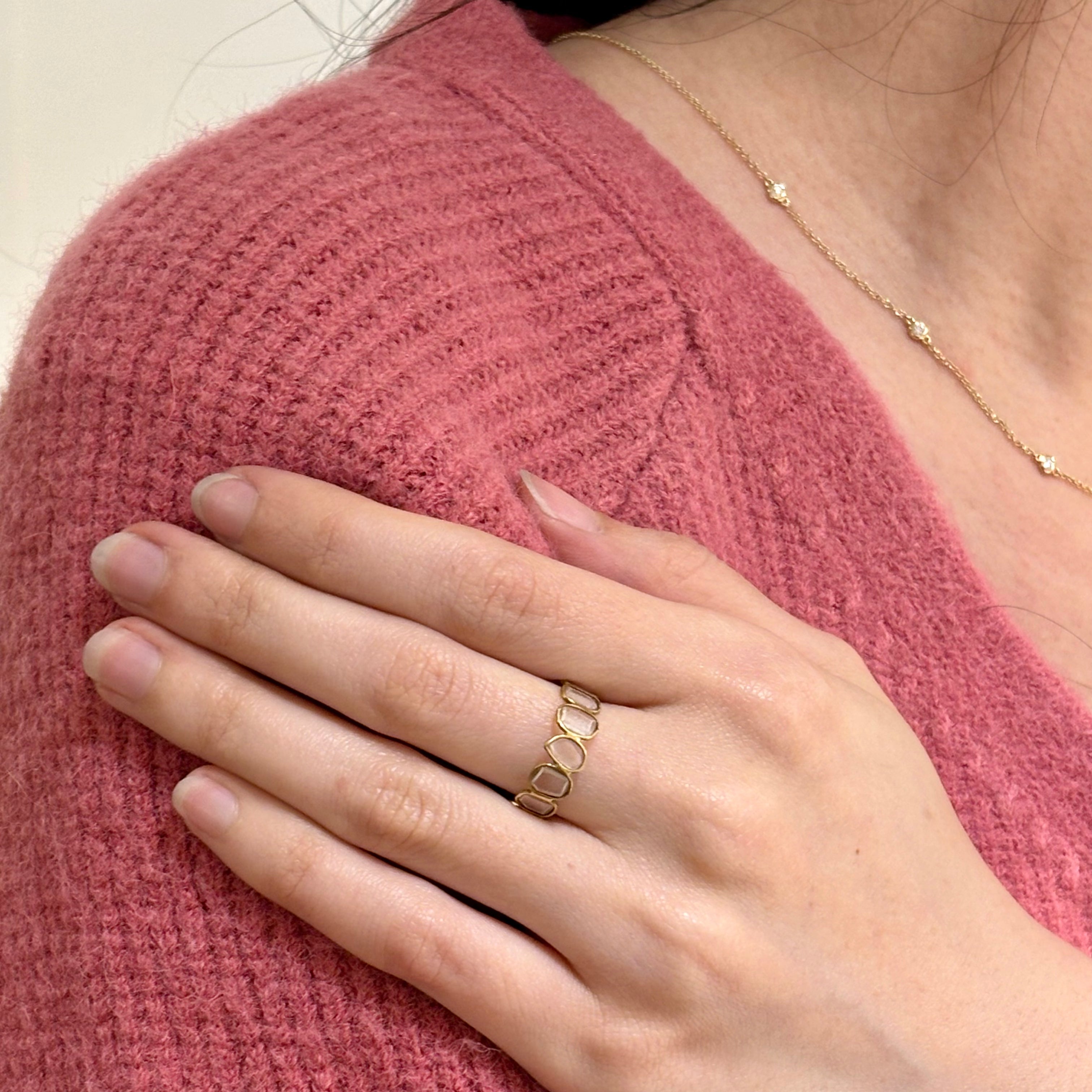 Slice Moissanite Braided Ring