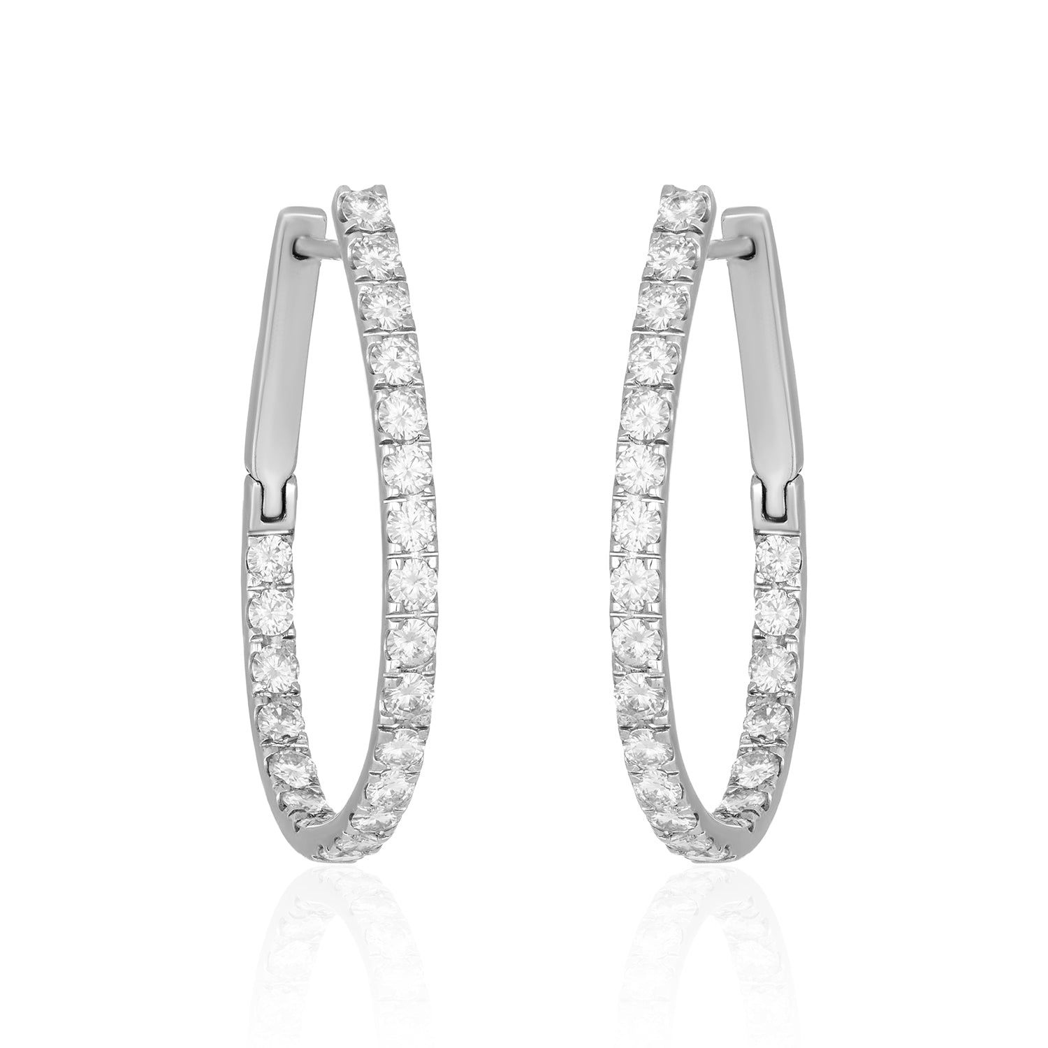 Lab Grown Diamond 14k White Gold Hoops