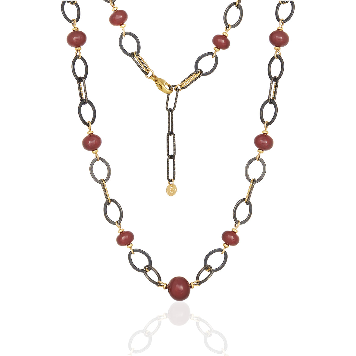 Garnet Mixed Metal Necklace