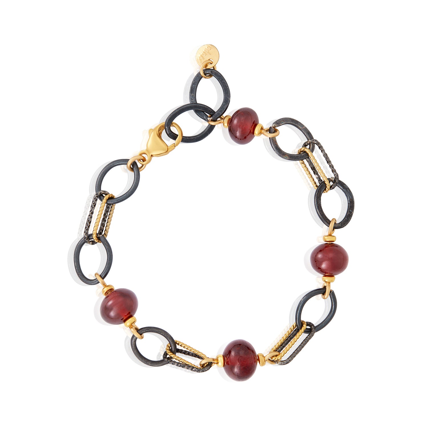 Garnet Mixed Metal Bracelet