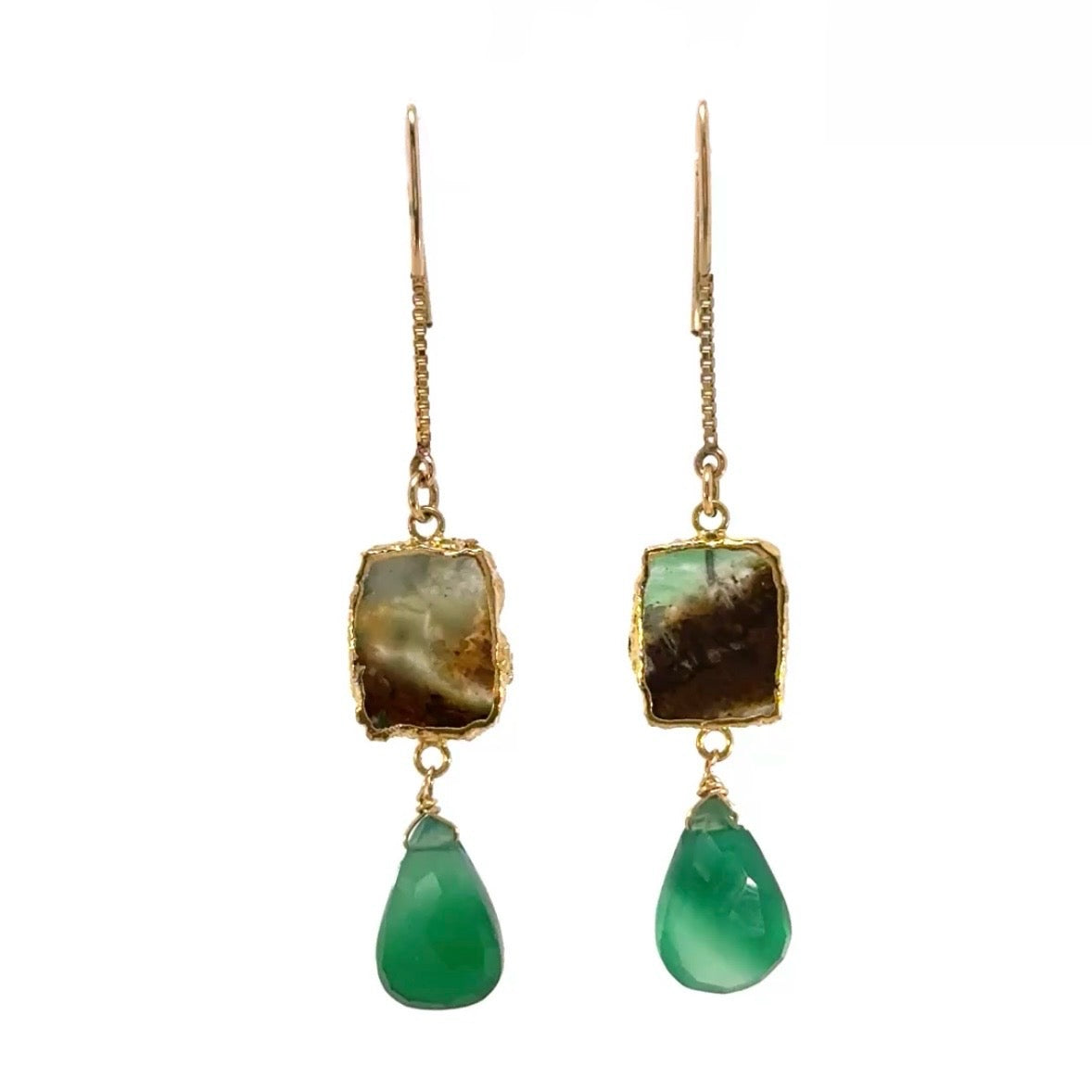 Longevity Earrings - Chrysoprase